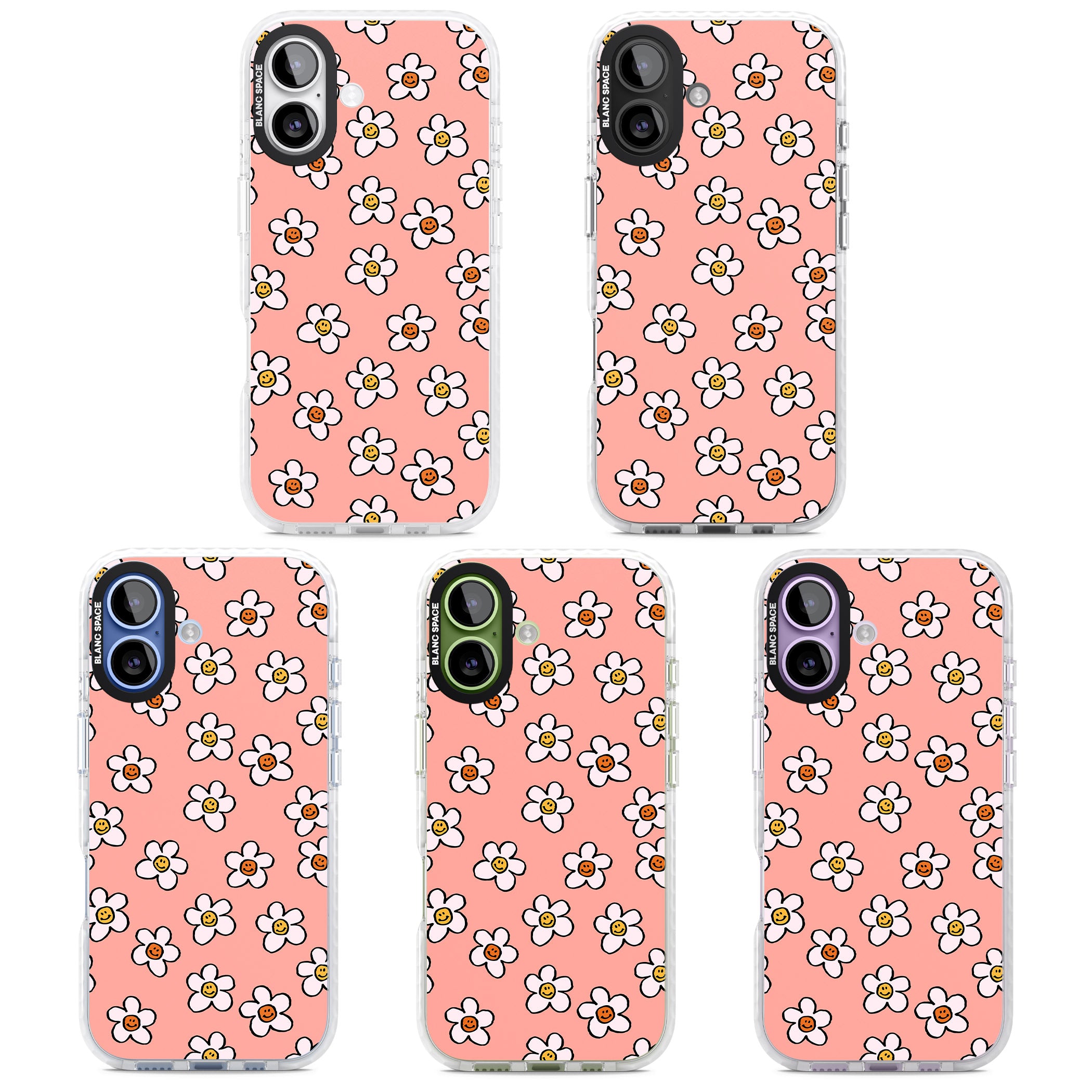 Peachy Daisy Smiles iPhone 17 Impact Pro Clear Phone Case APT Impact Protection