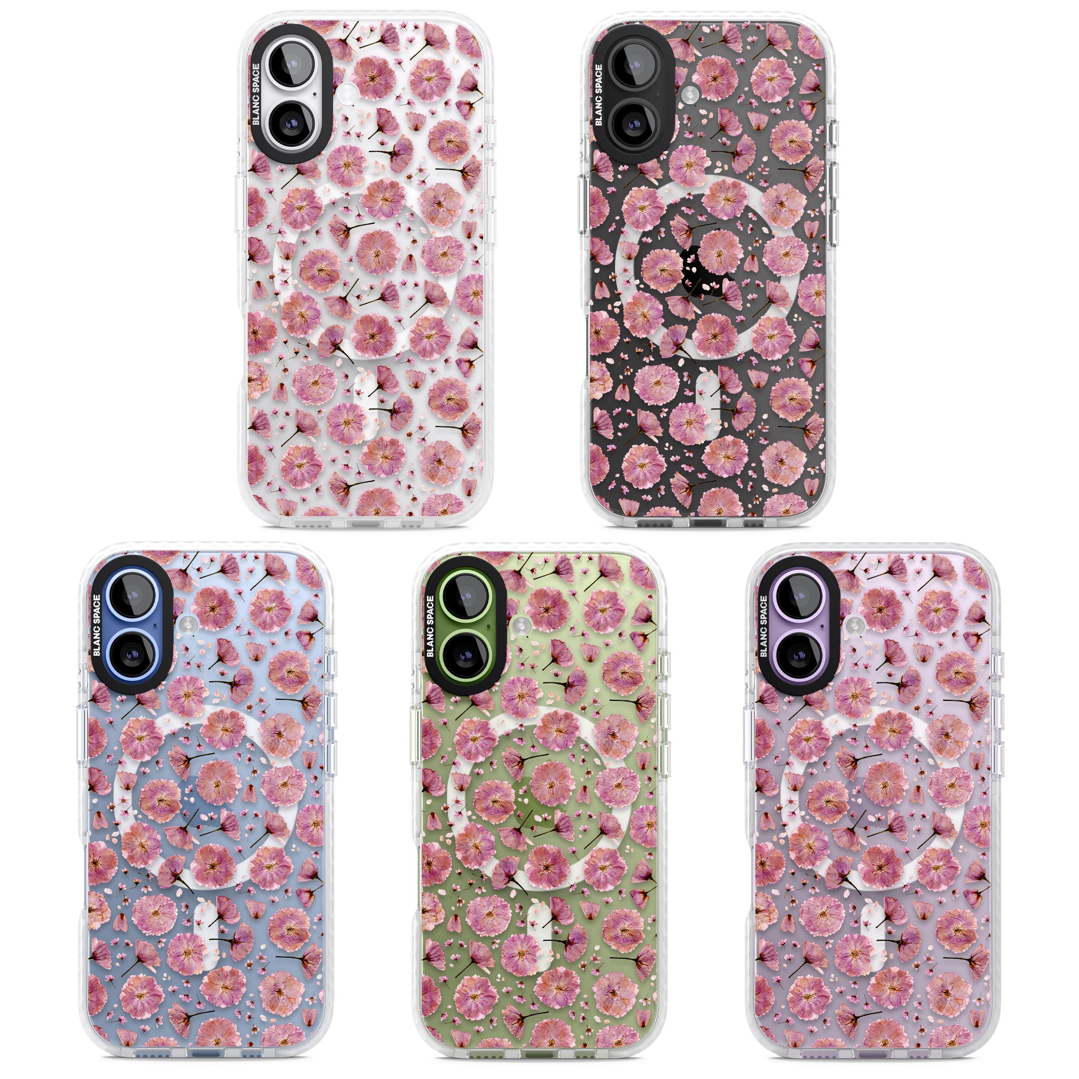 Pink Florals & Blossom iPhone 17 Impact Pro Clear Phone Case APT Impact Protection