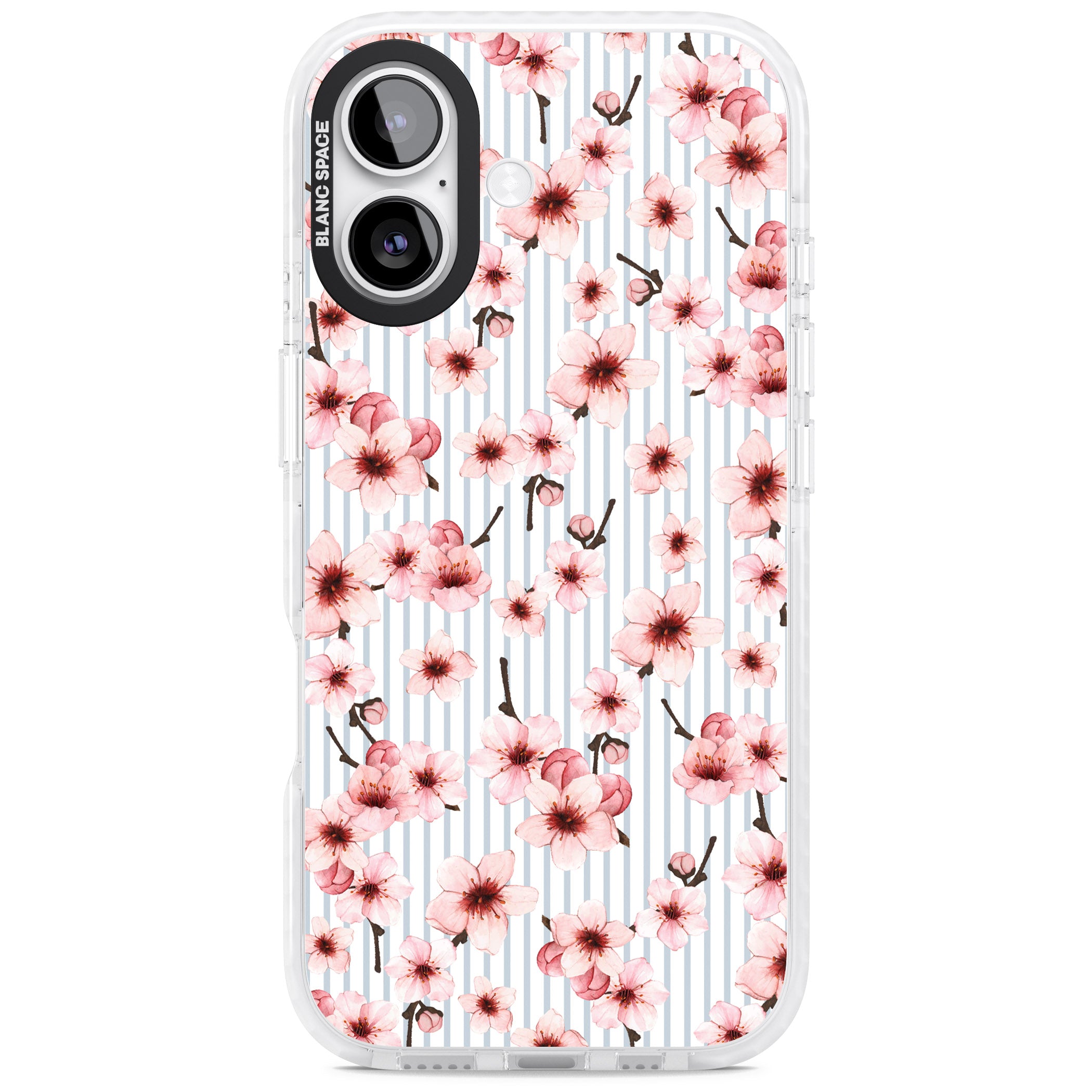 Cherry Blossoms Striped iPhone 17 Impact Pro Clear Phone Case