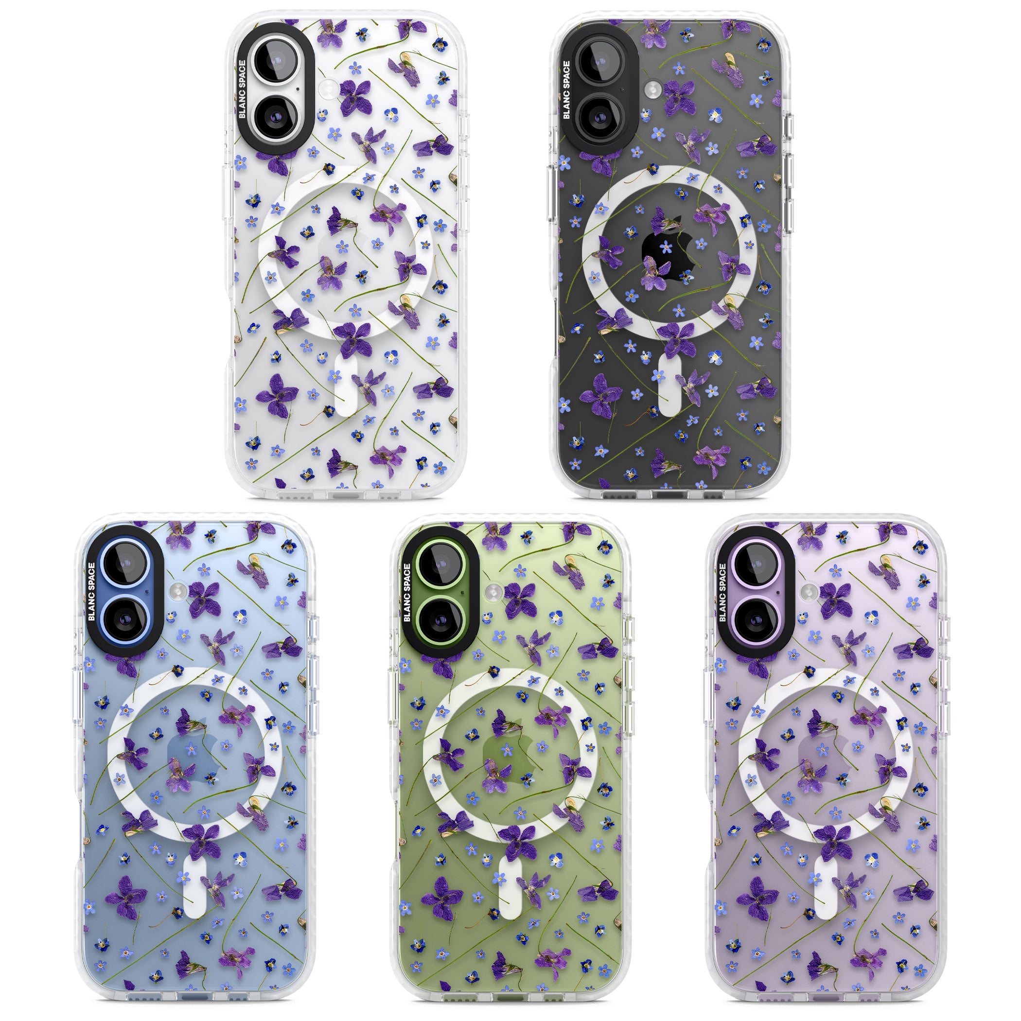 Pressed Violet Flower iPhone 17 Impact Pro Clear Phone Case APT Impact Protection