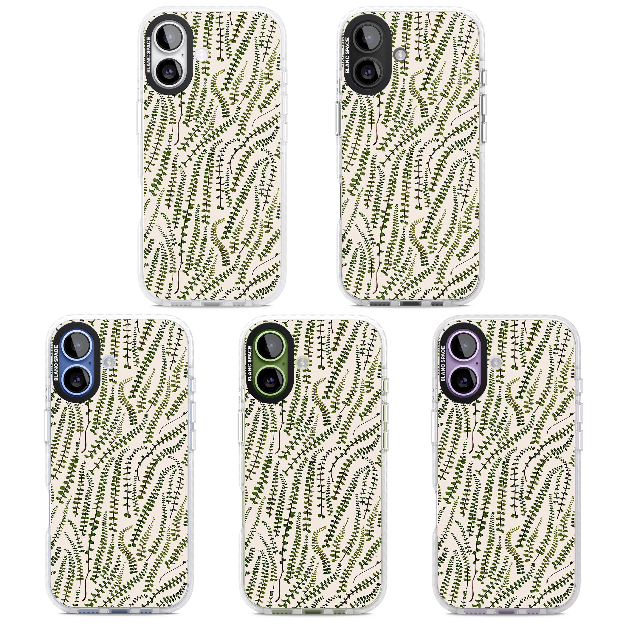 Fern Leaf Pattern iPhone 17 Impact Pro Clear Phone Case APT Impact Protection