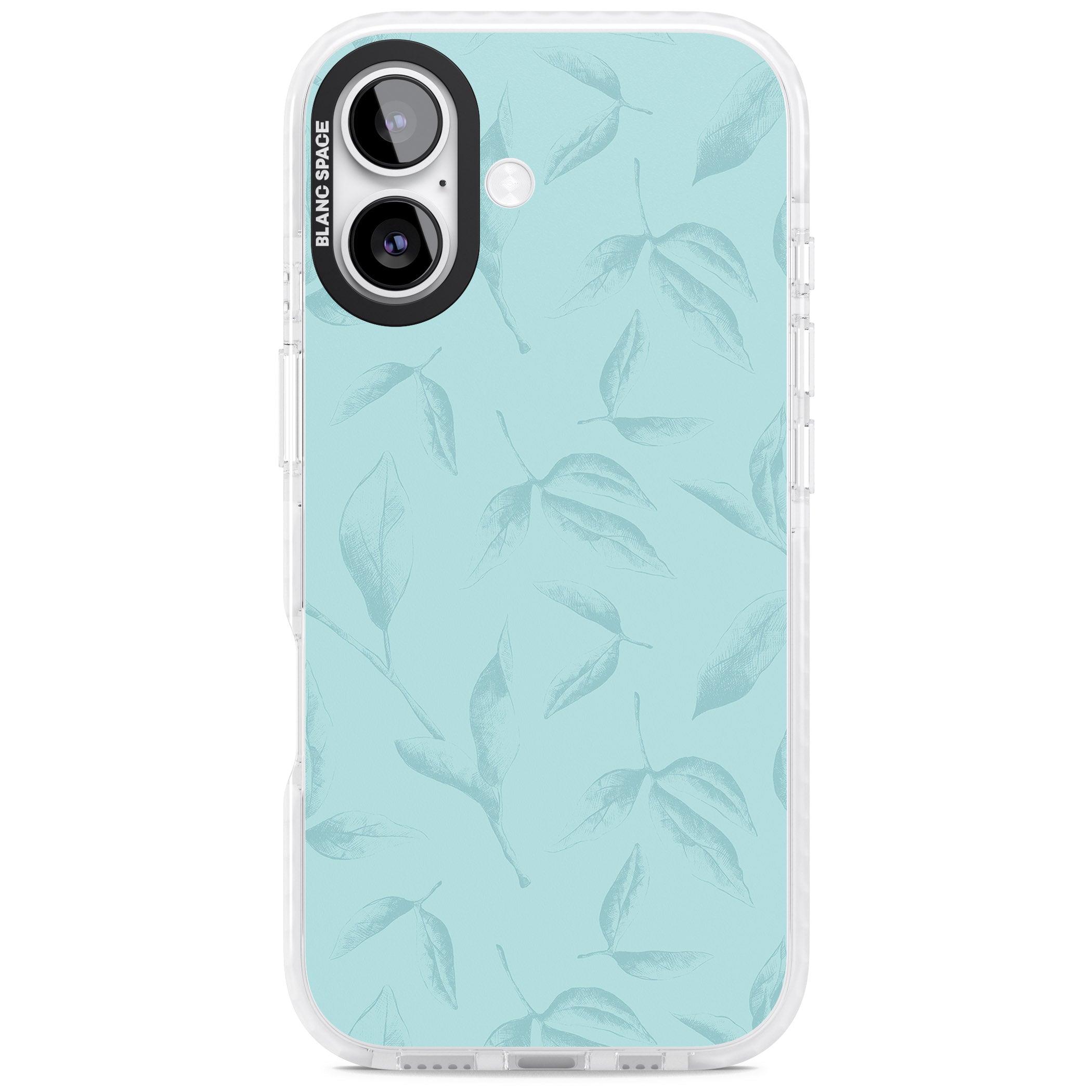 Blue Leaf Botanical iPhone 17 Impact Pro Clear Phone Case