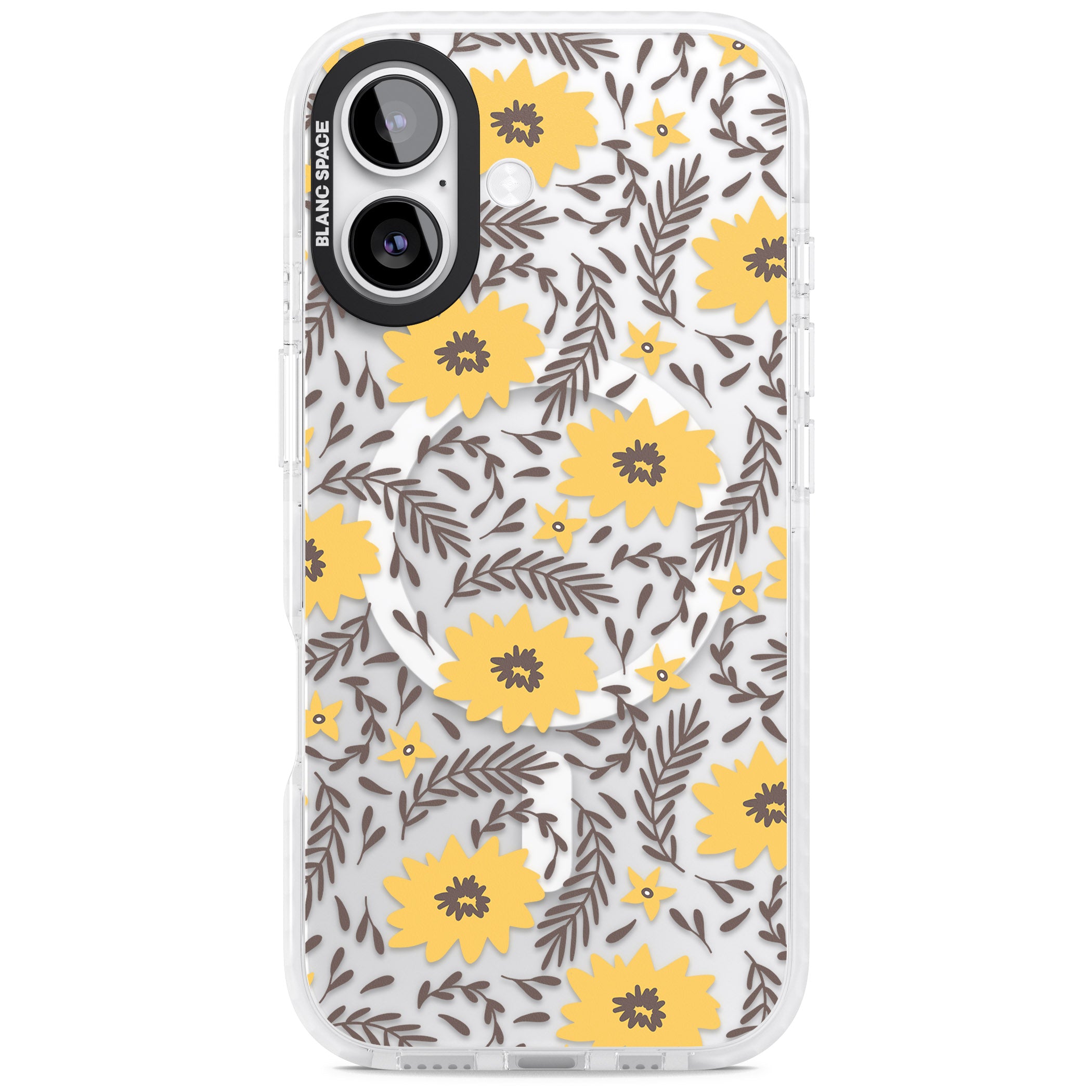 Yellow Blossoms Floral iPhone 17 Impact Pro Clear Phone Case