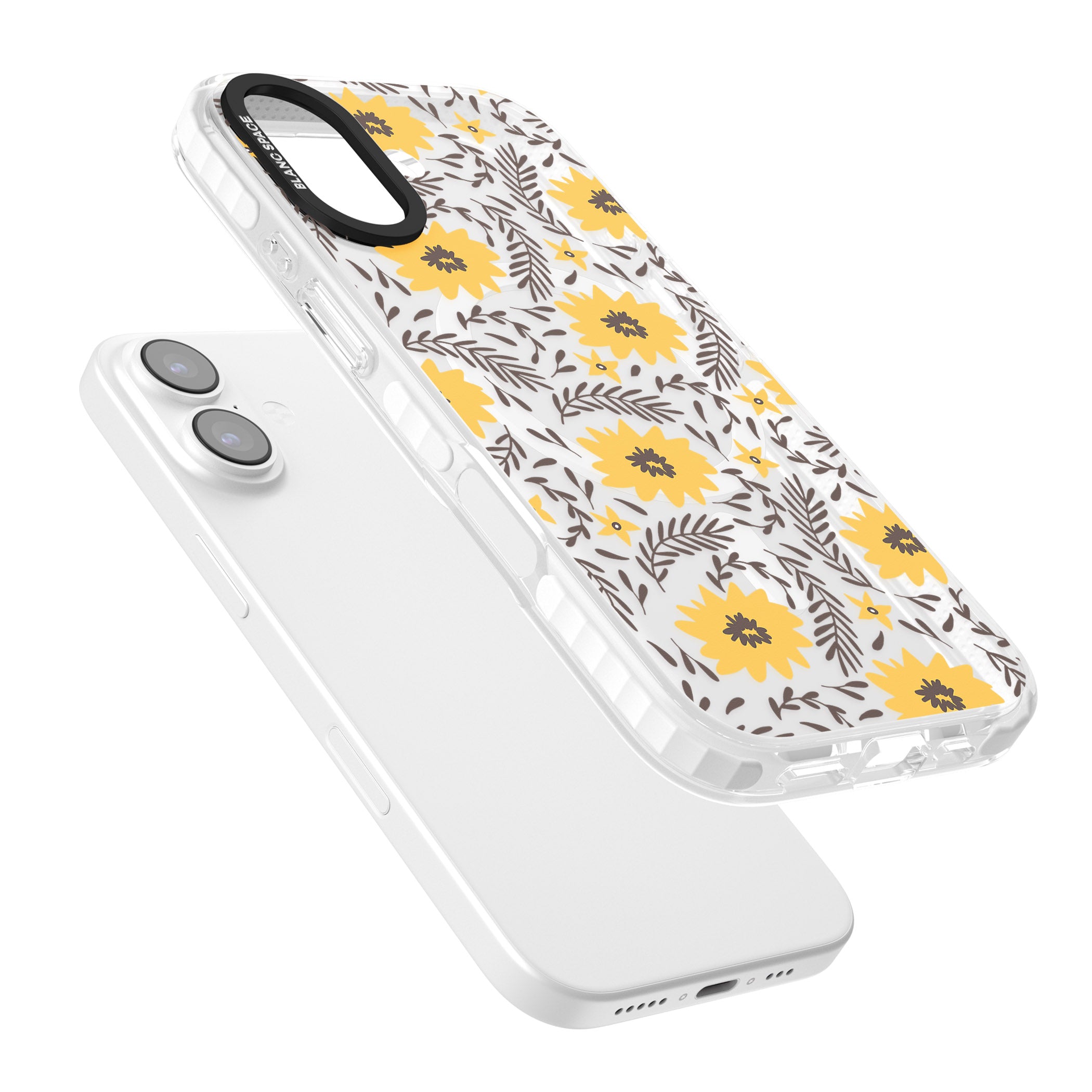 Yellow Blossoms Floral iPhone 17 Impact Pro Clear Phone Case Colours