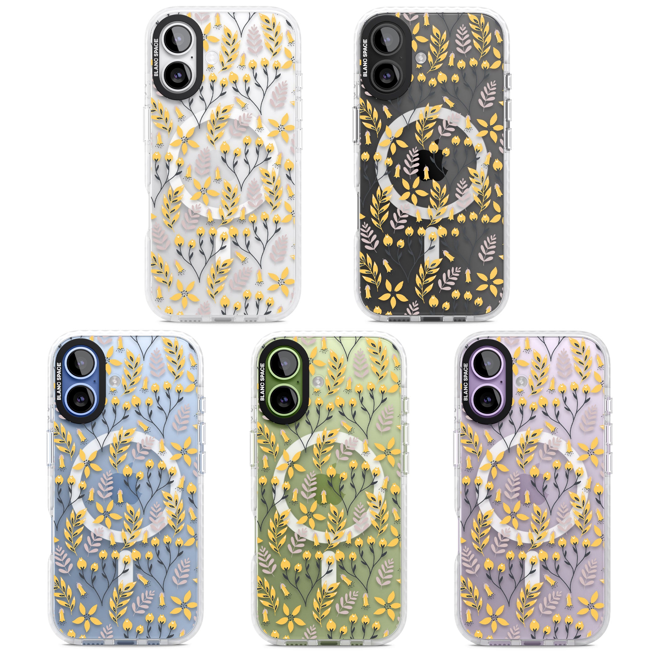 Yellow Floral Vibrance iPhone 17 Impact Pro Clear Phone Case APT Impact Protection