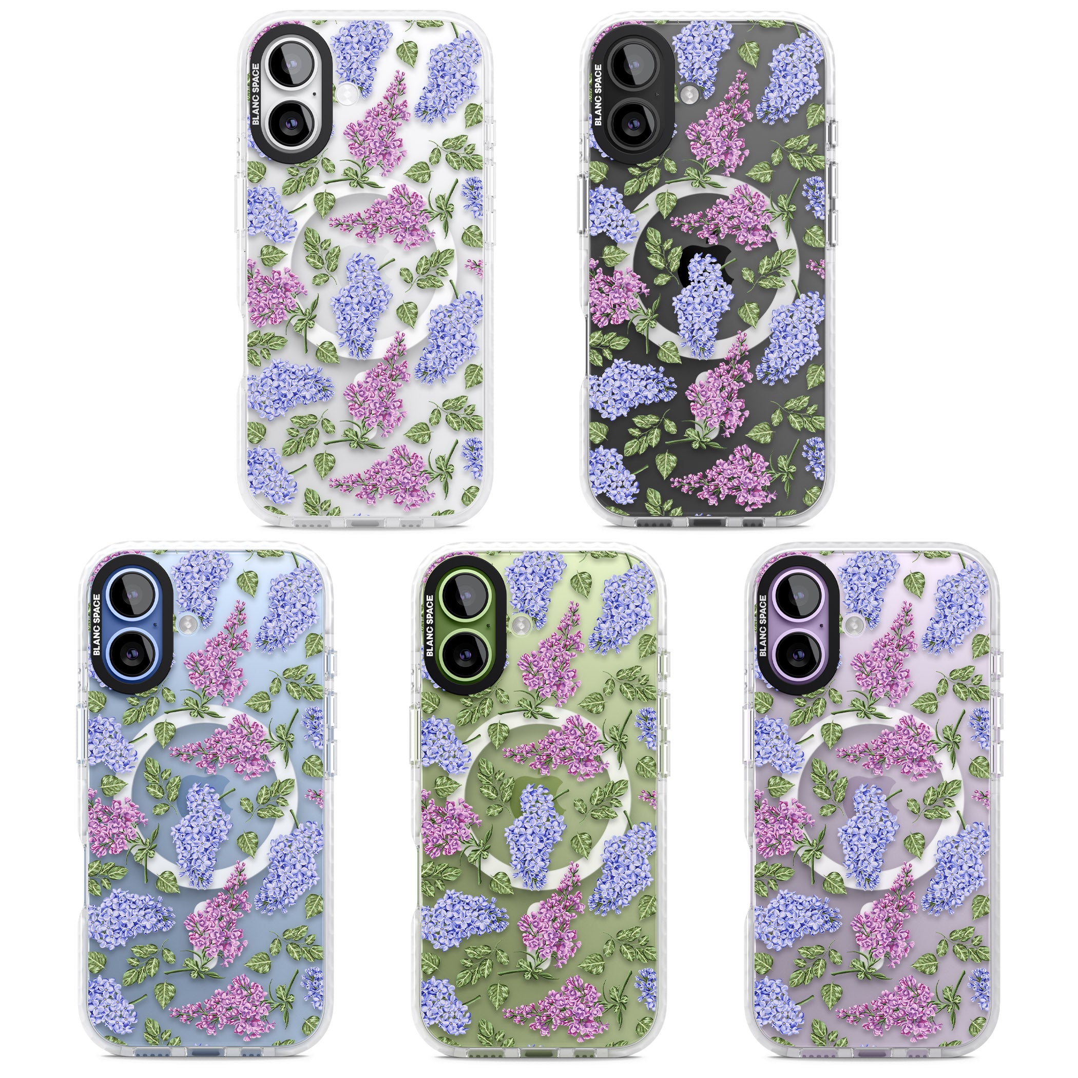 Purple Blossoms Transparent Floral iPhone 17 Impact Pro Clear Phone Case APT Impact Protection