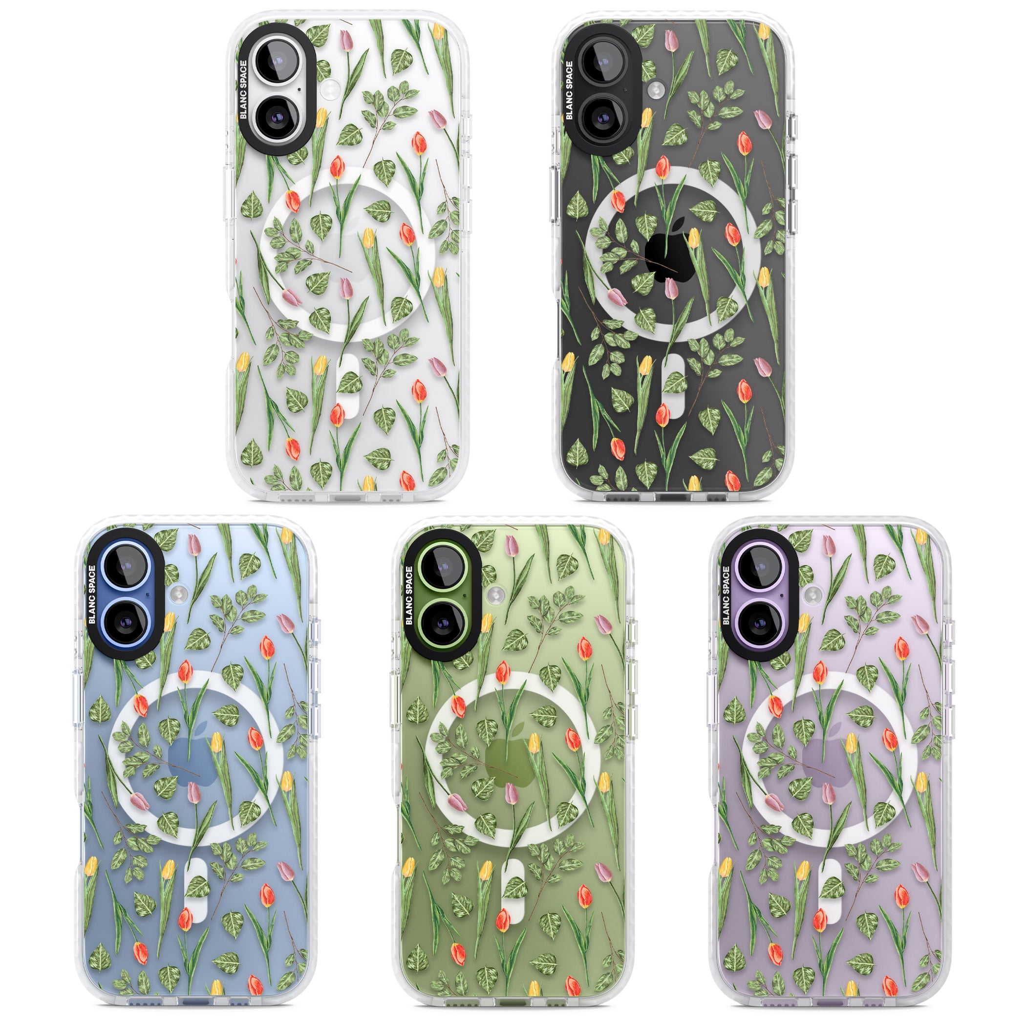 Spring Tulips Floral iPhone 17 Impact Pro Clear Phone Case APT Impact Protection