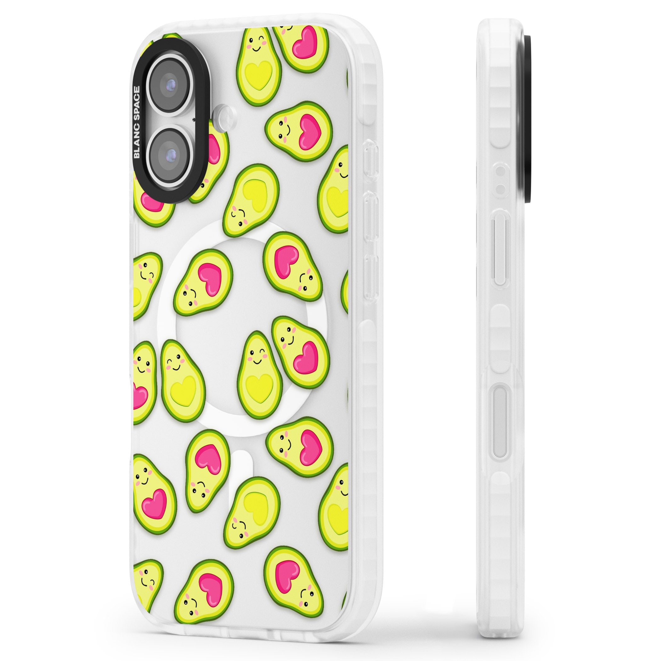 Avocado Love iPhone 17 Impact Pro Clear Phone Case Side Profile