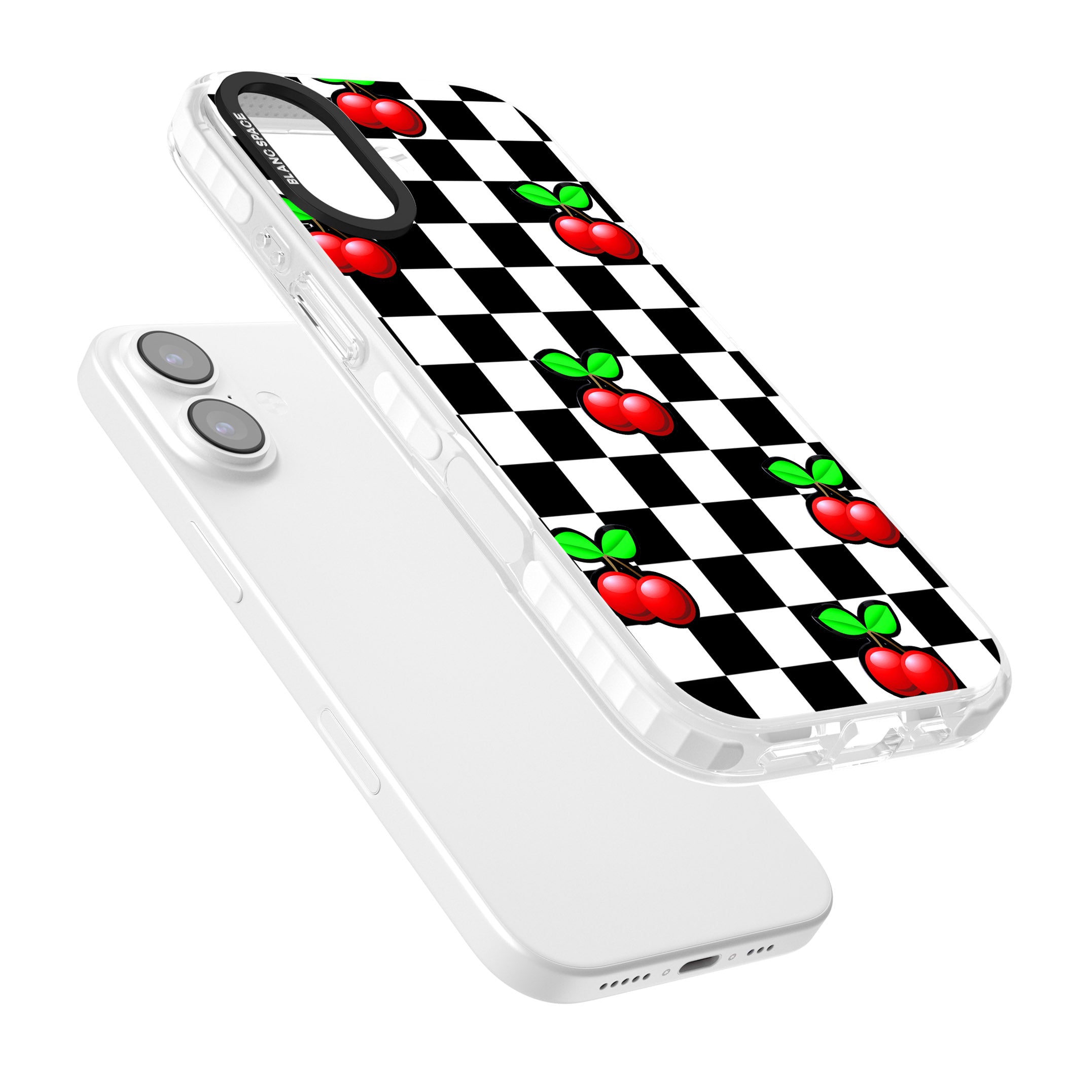 Checkered Cherry iPhone 17 Impact Pro Clear Phone Case Colours