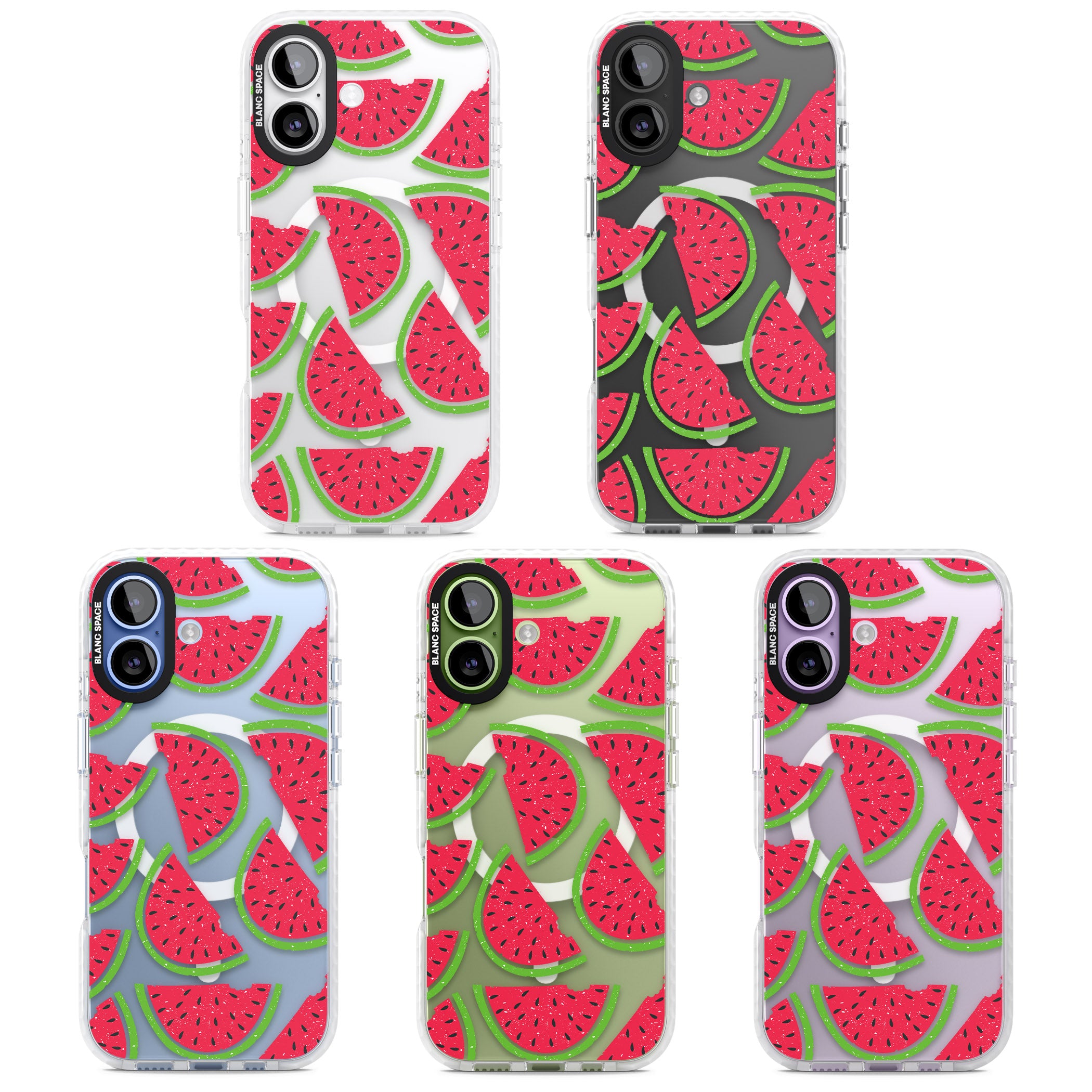 Watermelon Pattern iPhone 17 Impact Pro Clear Phone Case APT Impact Protection