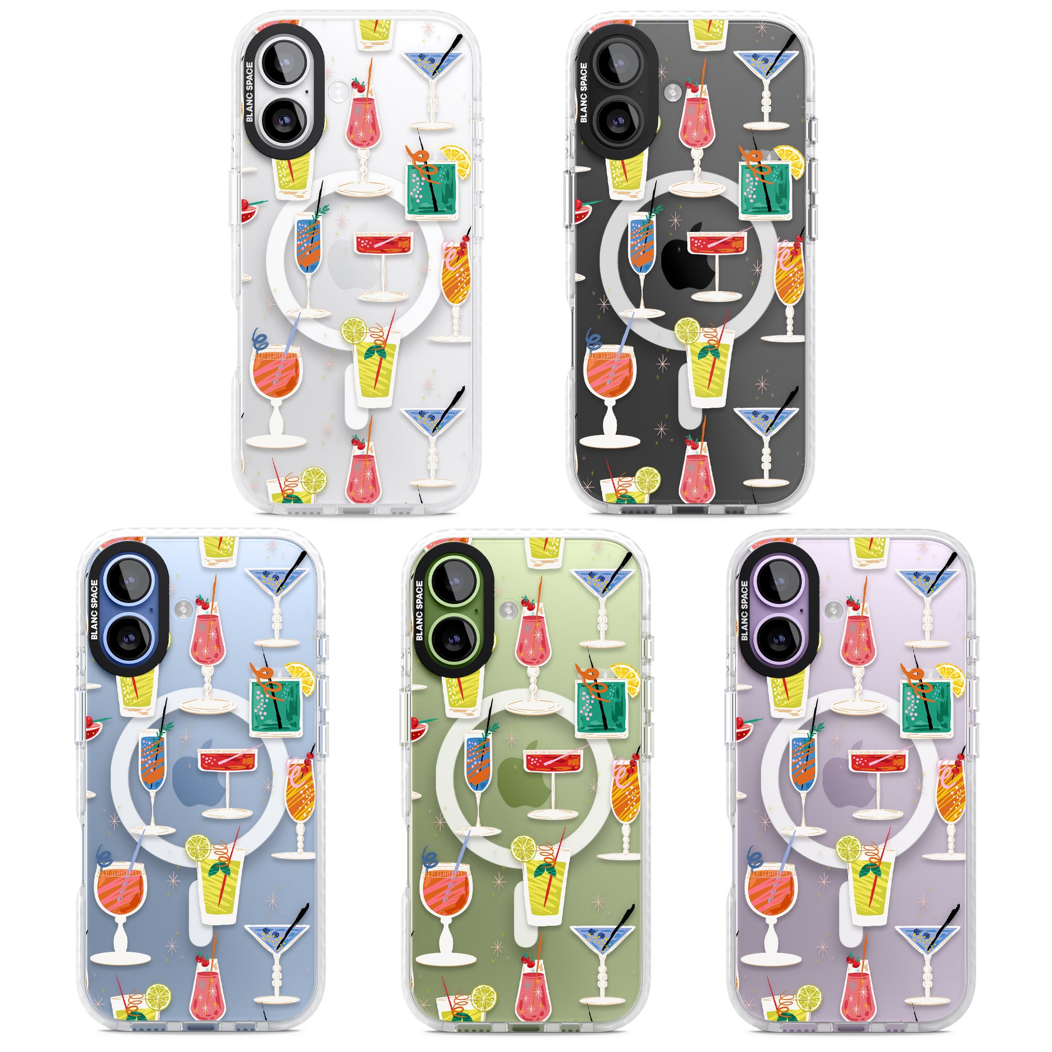 Retro Cocktails iPhone 17 Impact Pro Clear Phone Case APT Impact Protection