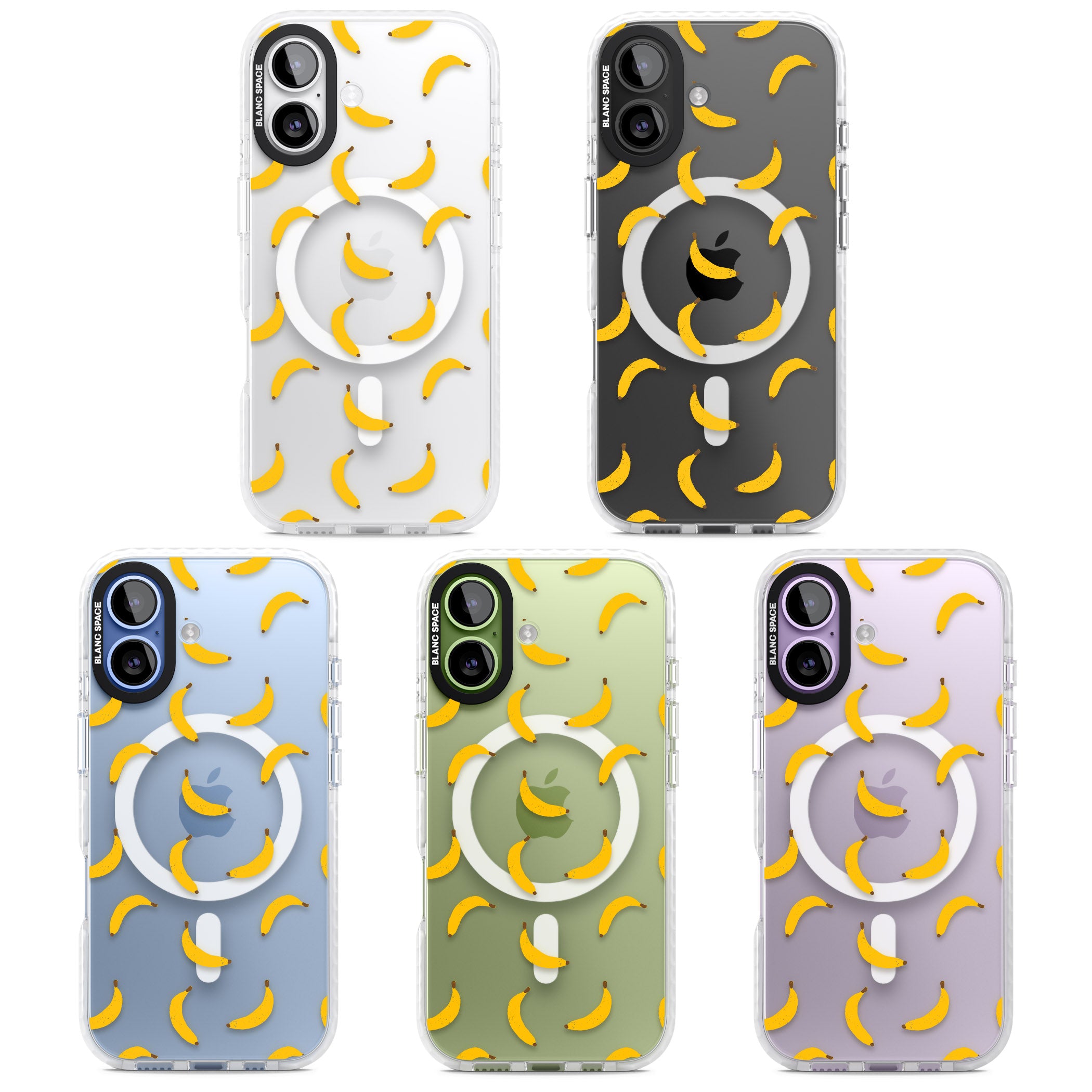 Banana Pattern iPhone 17 Impact Pro Clear Phone Case APT Impact Protection