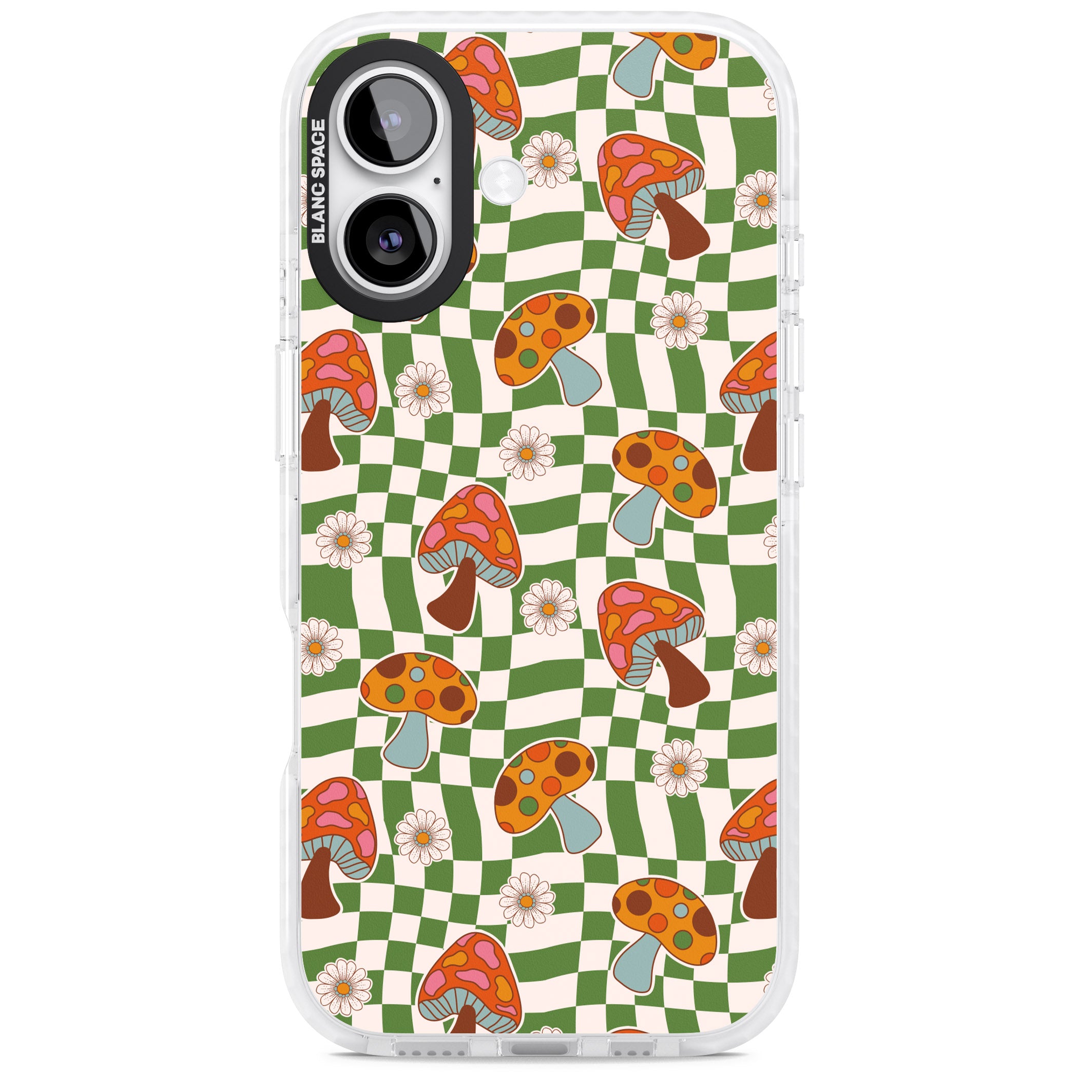 Wavy Checked Shroom & Bloom iPhone 17 Impact Pro Clear Phone Case