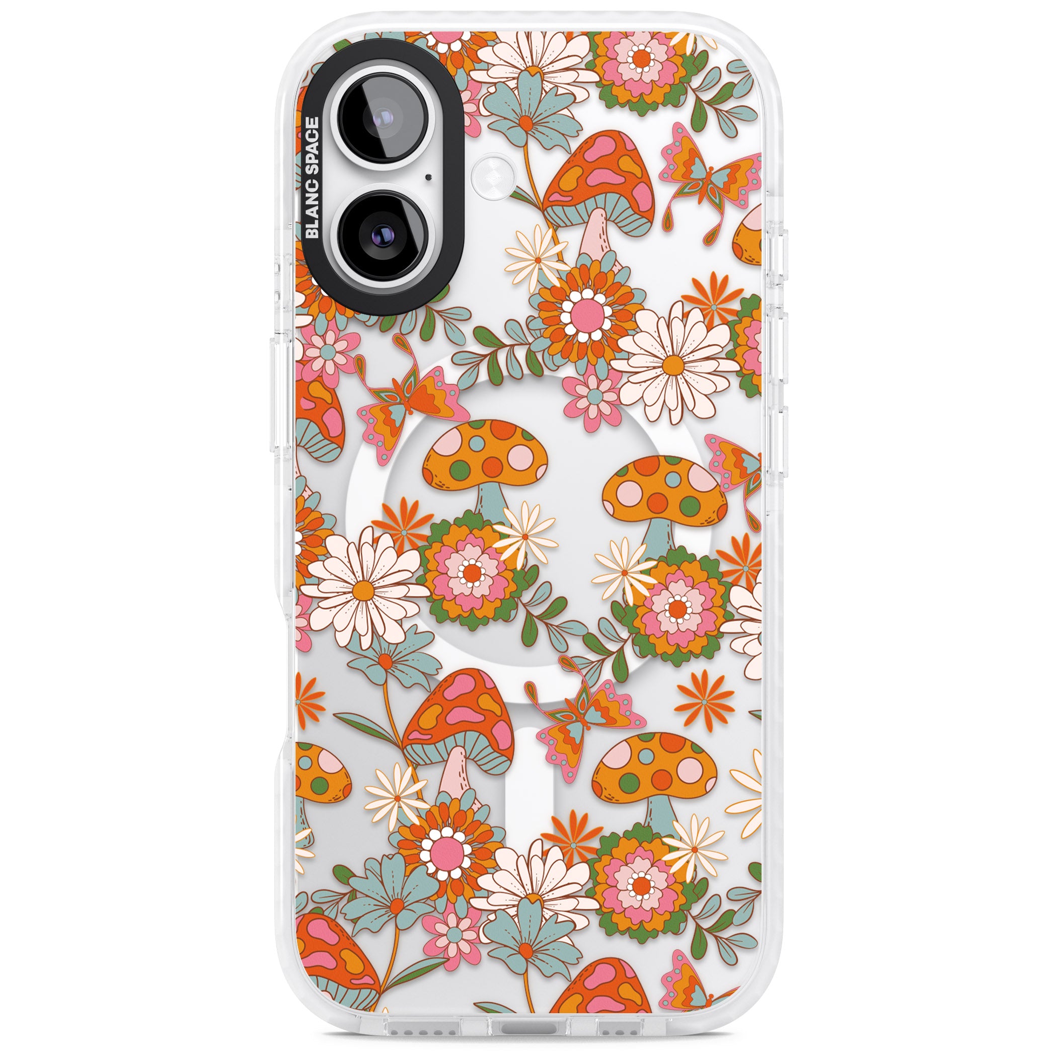 Groovy Shrooms & Flowers iPhone 17 Impact Pro Clear Phone Case