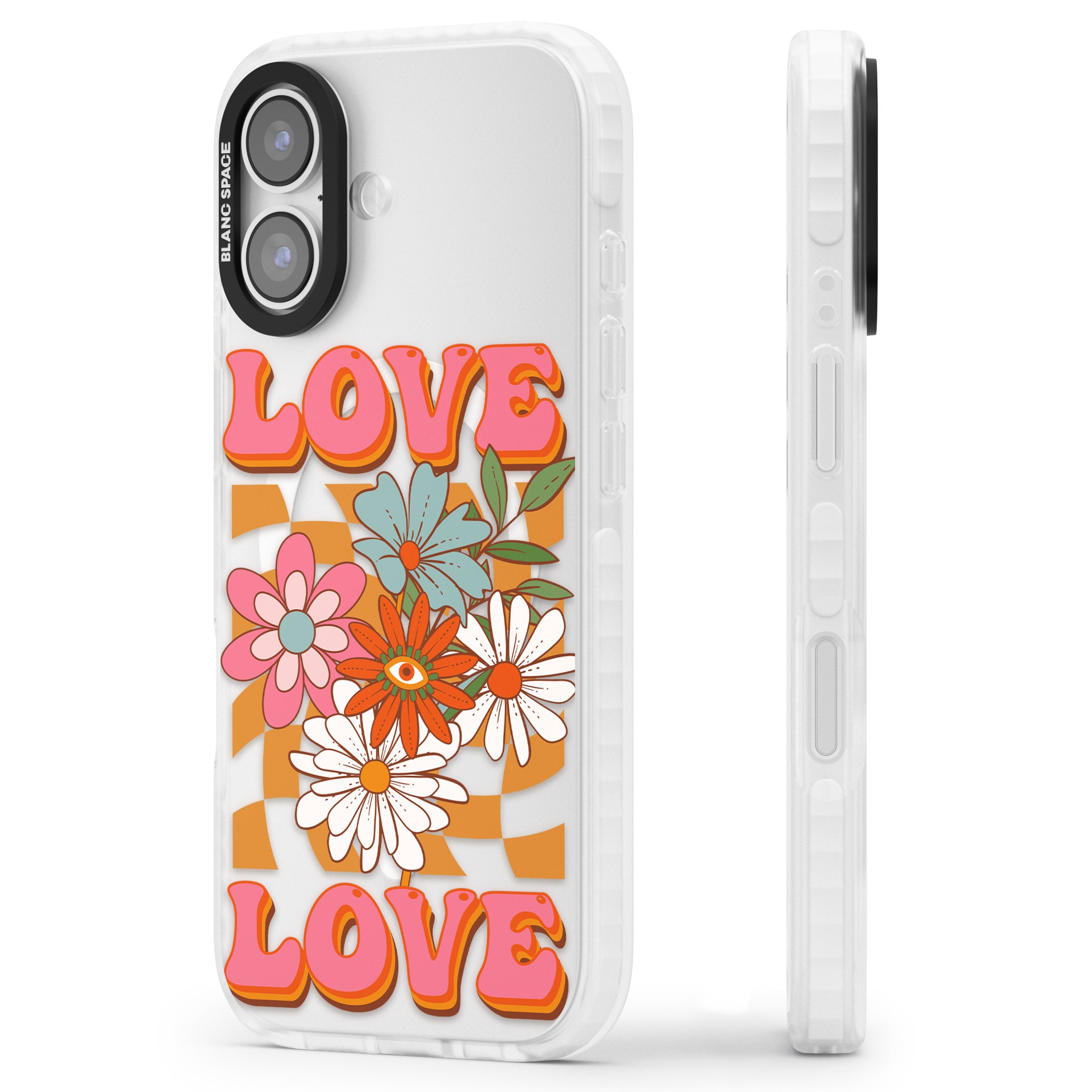 Love Bloom iPhone 17 Impact Pro Clear Phone Case Side Profile