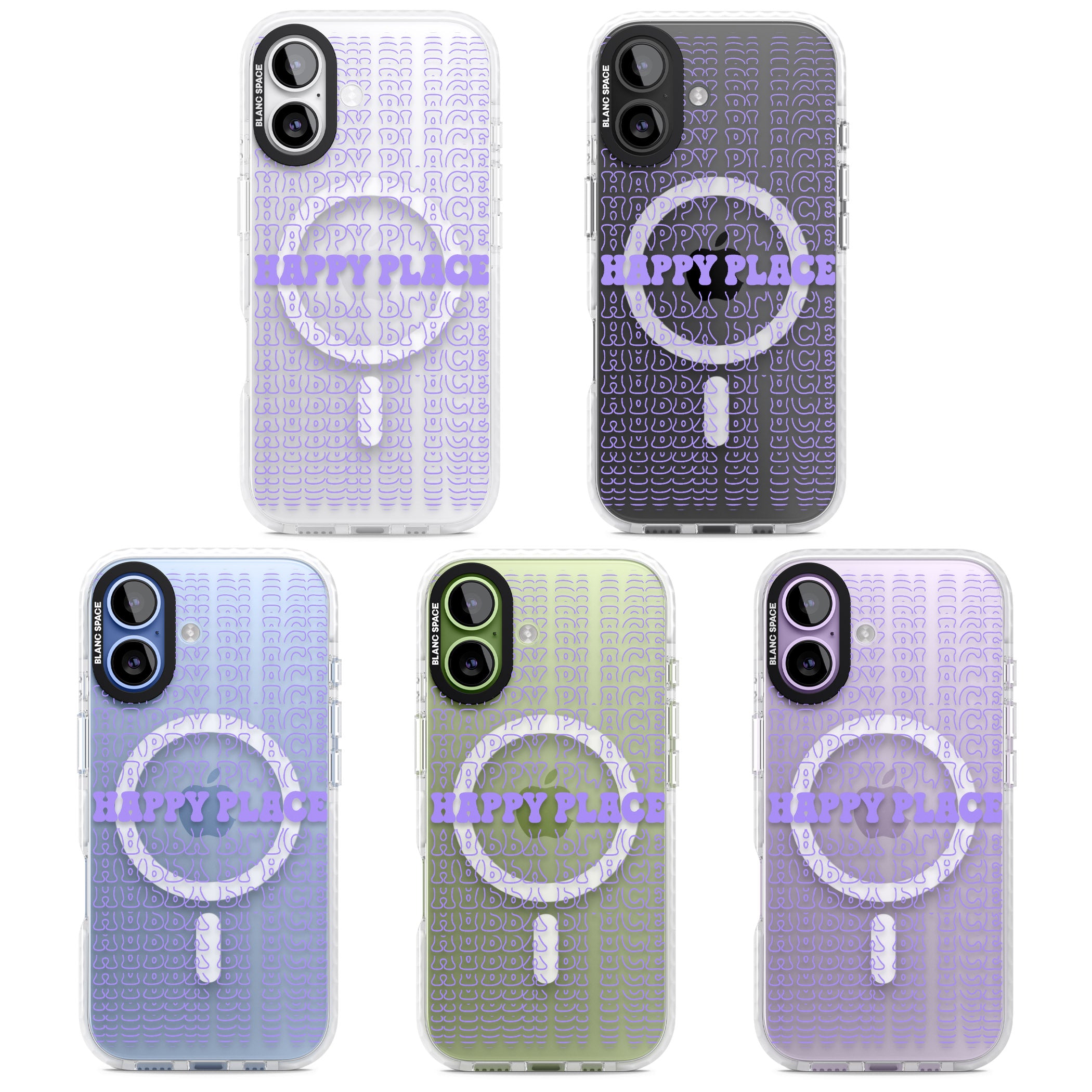 Happy Place (Purple) iPhone 17 Impact Pro Clear Phone Case APT Impact Protection