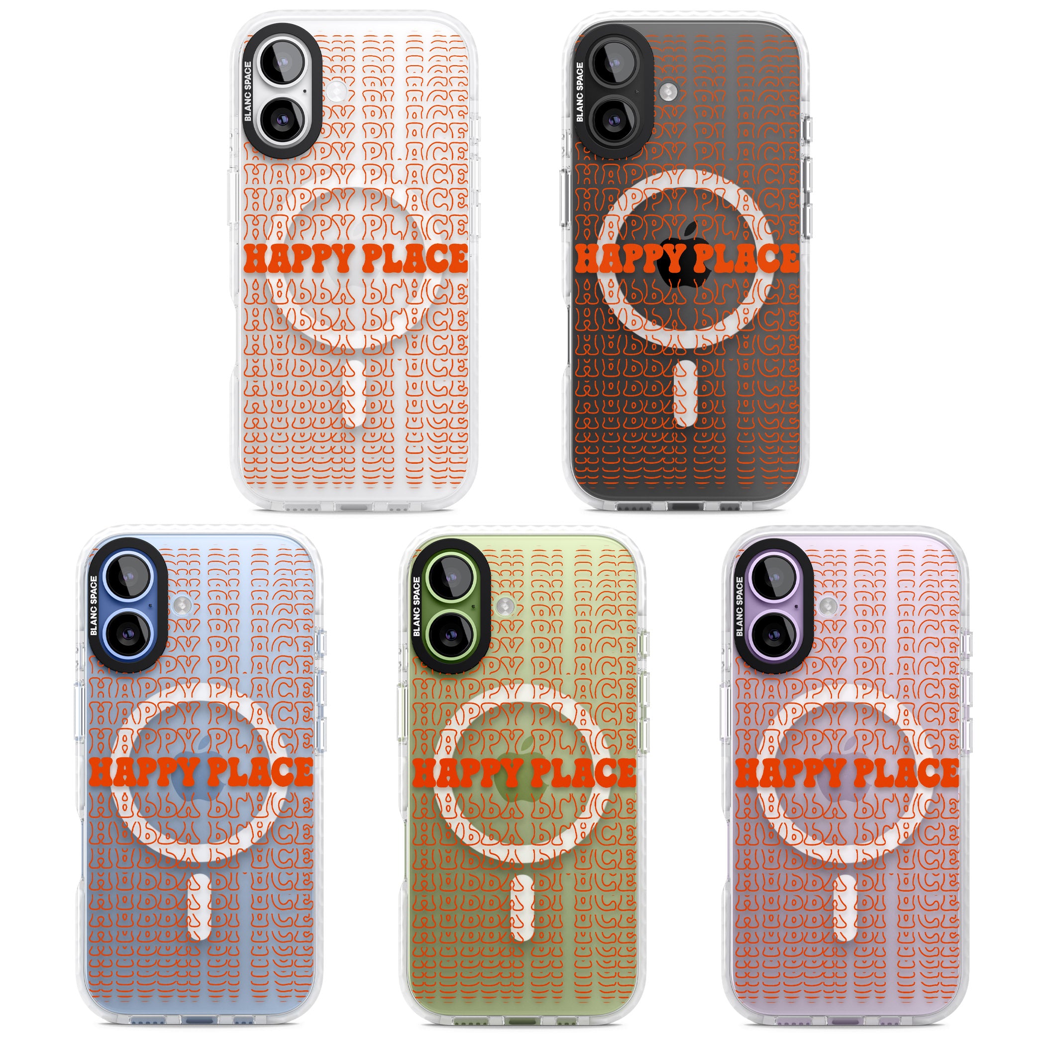 Happy Place (Orange) iPhone 17 Impact Pro Clear Phone Case APT Impact Protection