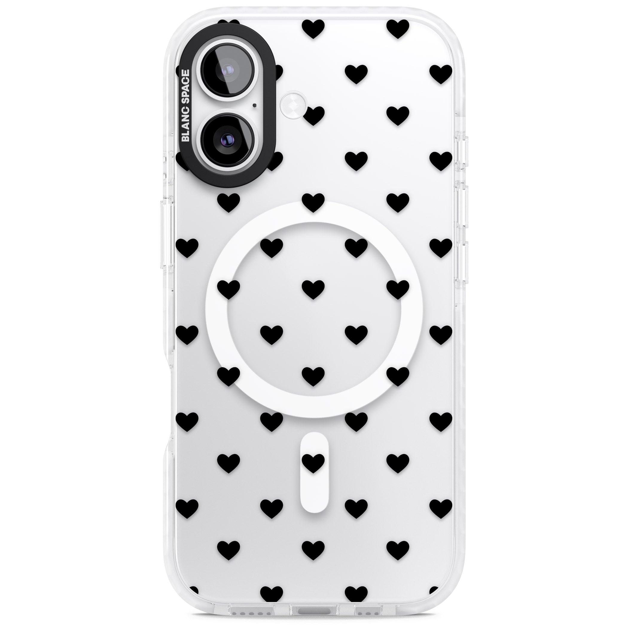 Small Heart Pattern: White & iPhone 17 Impact Pro Clear Phone Case