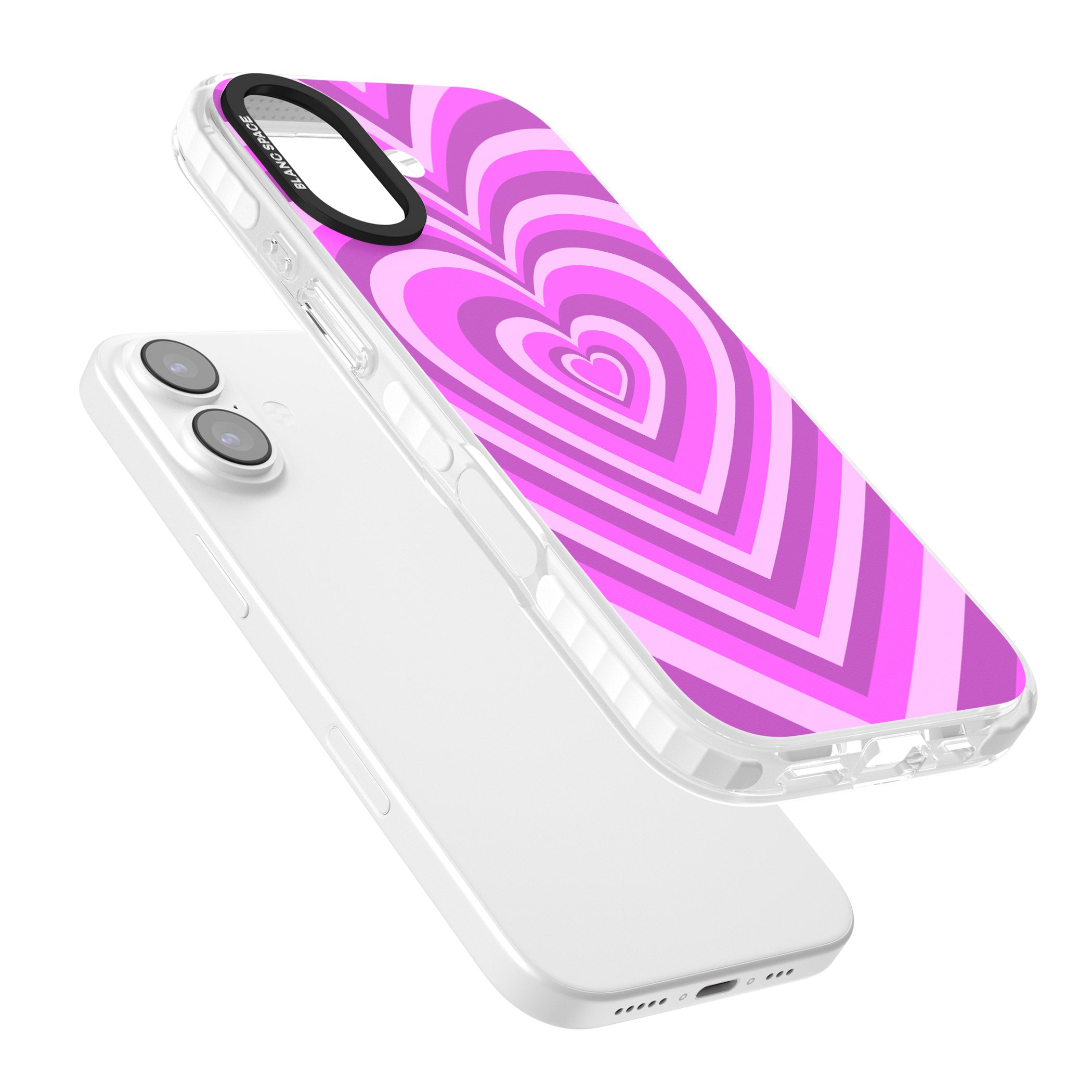 Pink Heart Illusion iPhone 17 Impact Pro Clear Phone Case Colours