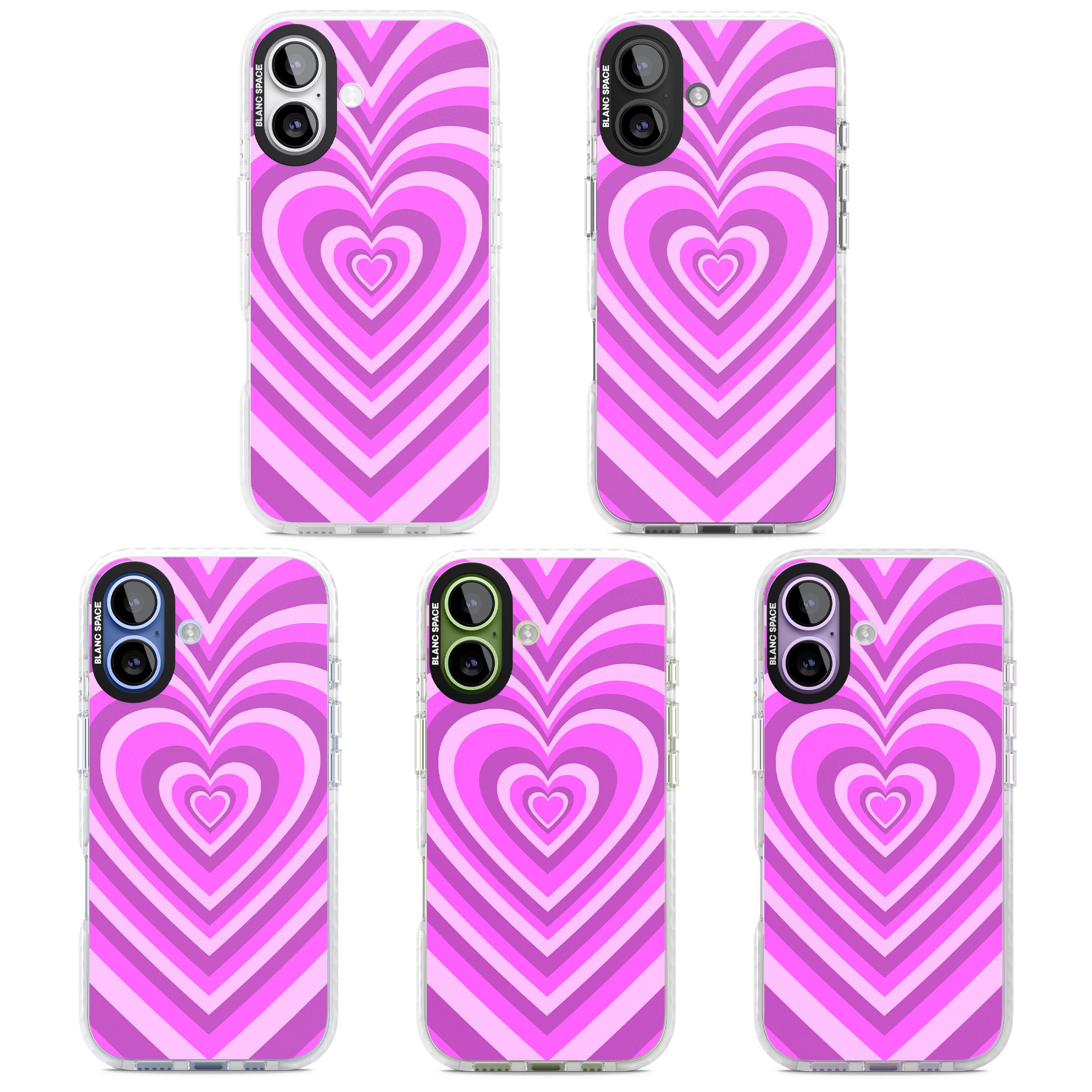 Pink Heart Illusion iPhone 17 Impact Pro Clear Phone Case APT Impact Protection