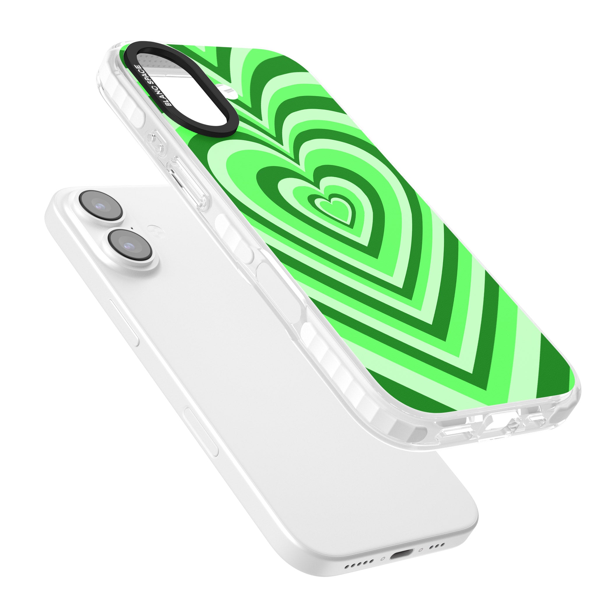 Green Heart Illusion iPhone 17 Impact Pro Clear Phone Case Colours