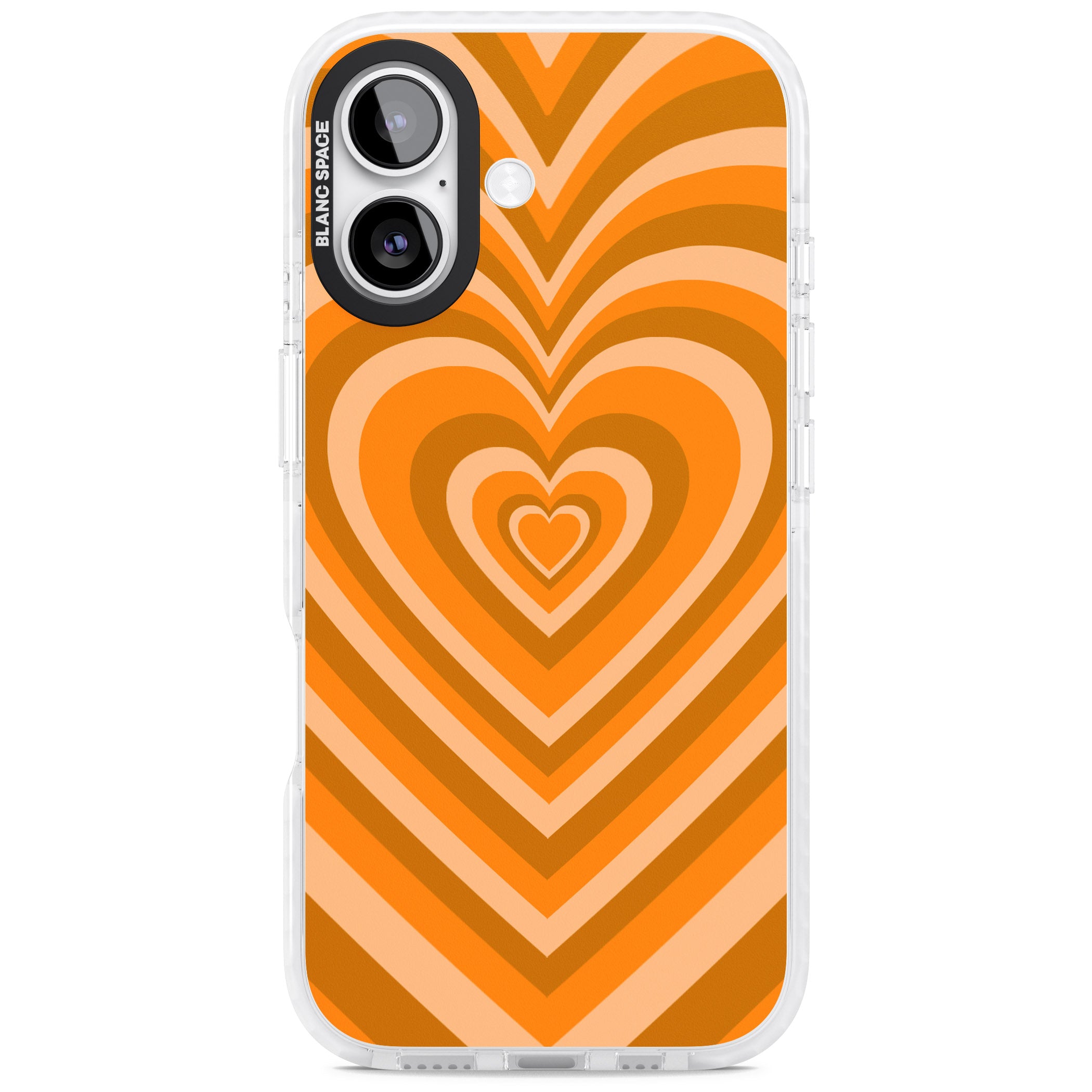 Orange Heart Illusion iPhone 17 Impact Pro Clear Phone Case