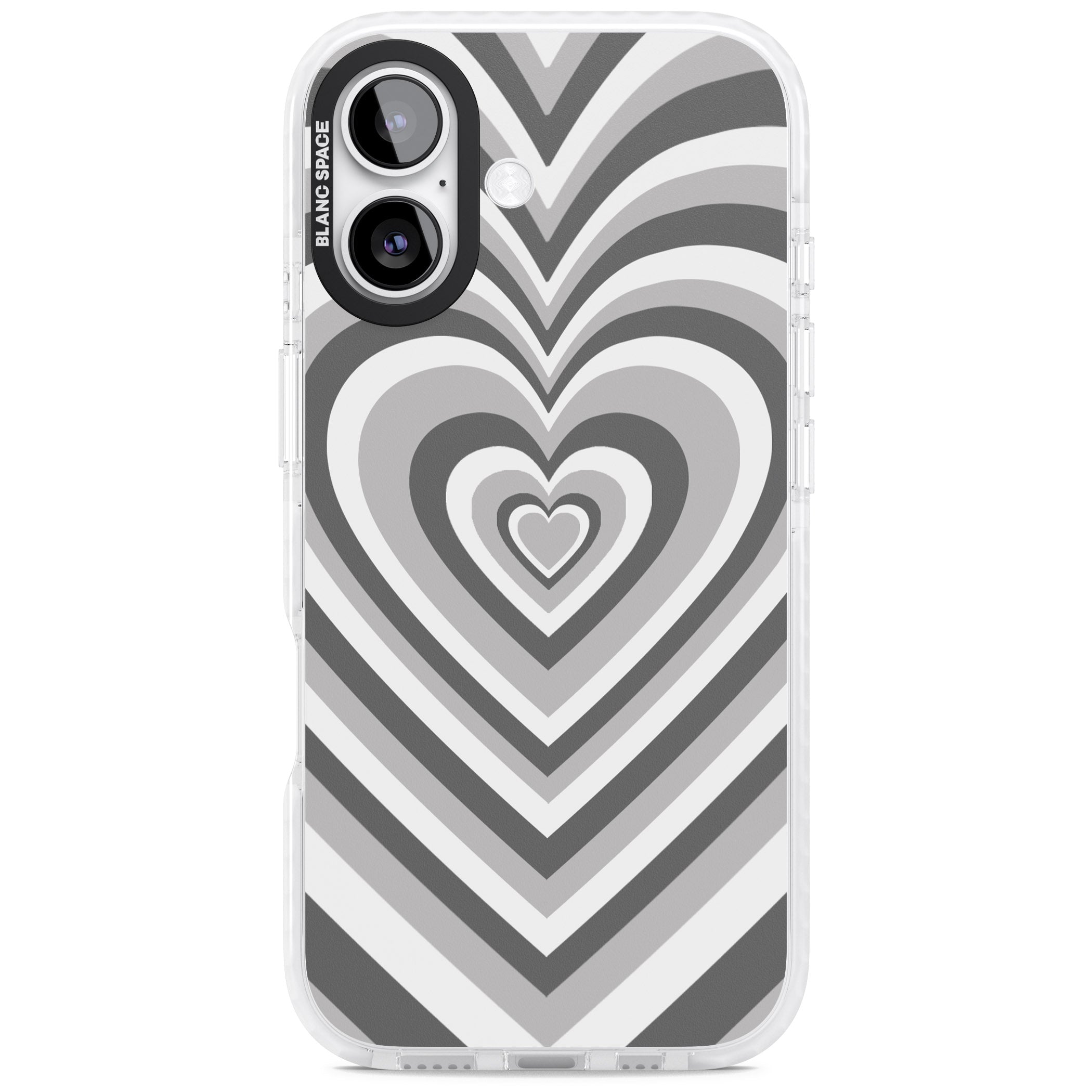 Monochrome Heart Illusion iPhone 17 Impact Pro Clear Phone Case