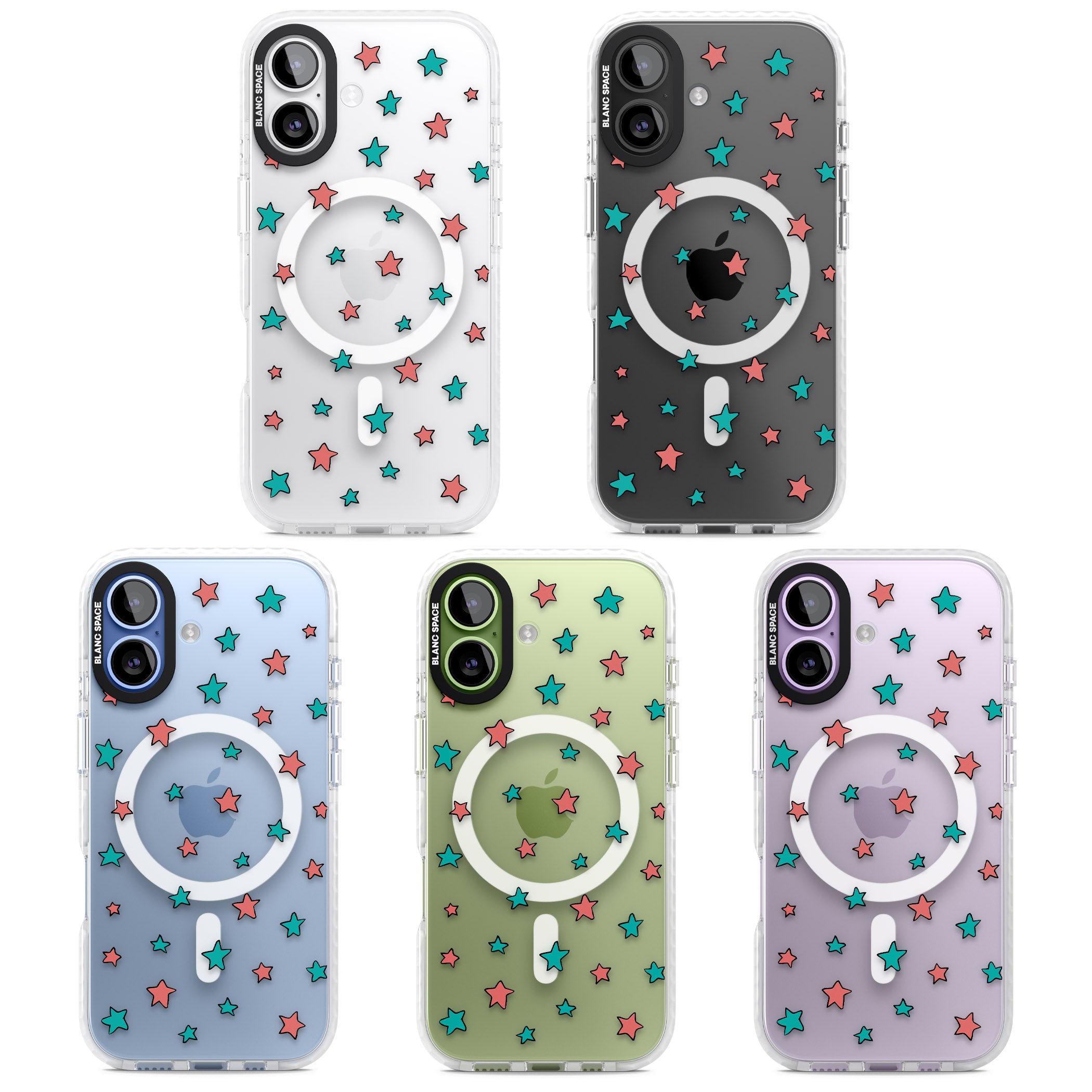 Heartstopper Stars Pattern iPhone 17 Impact Pro Clear Phone Case APT Impact Protection