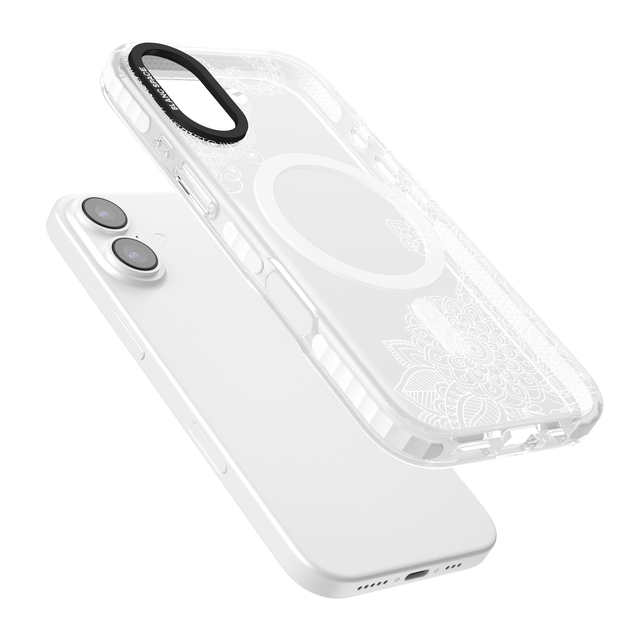 White Henna Botanicals iPhone 17 Impact Pro Clear Phone Case Colours