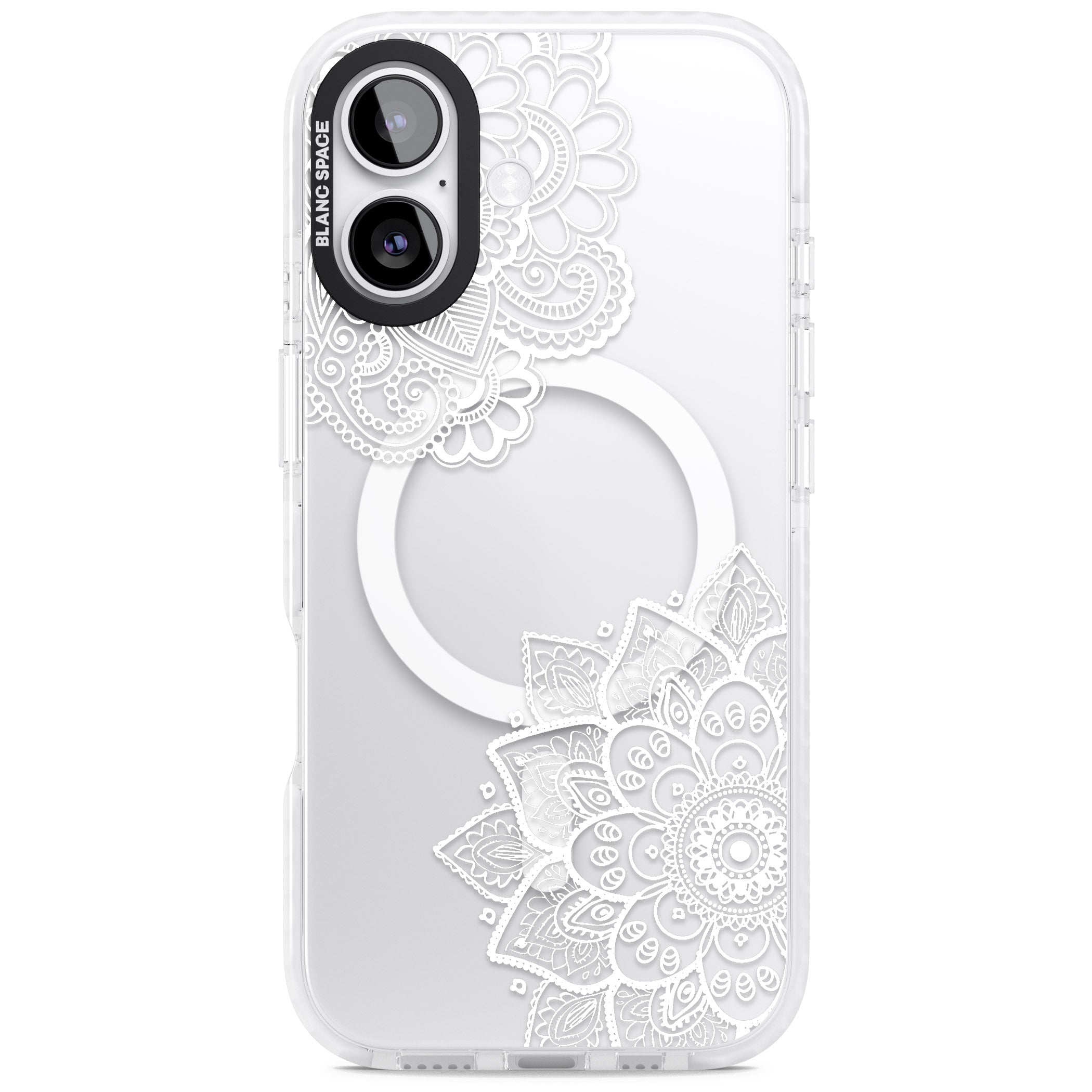 White Henna Florals iPhone 17 Impact Pro Clear Phone Case