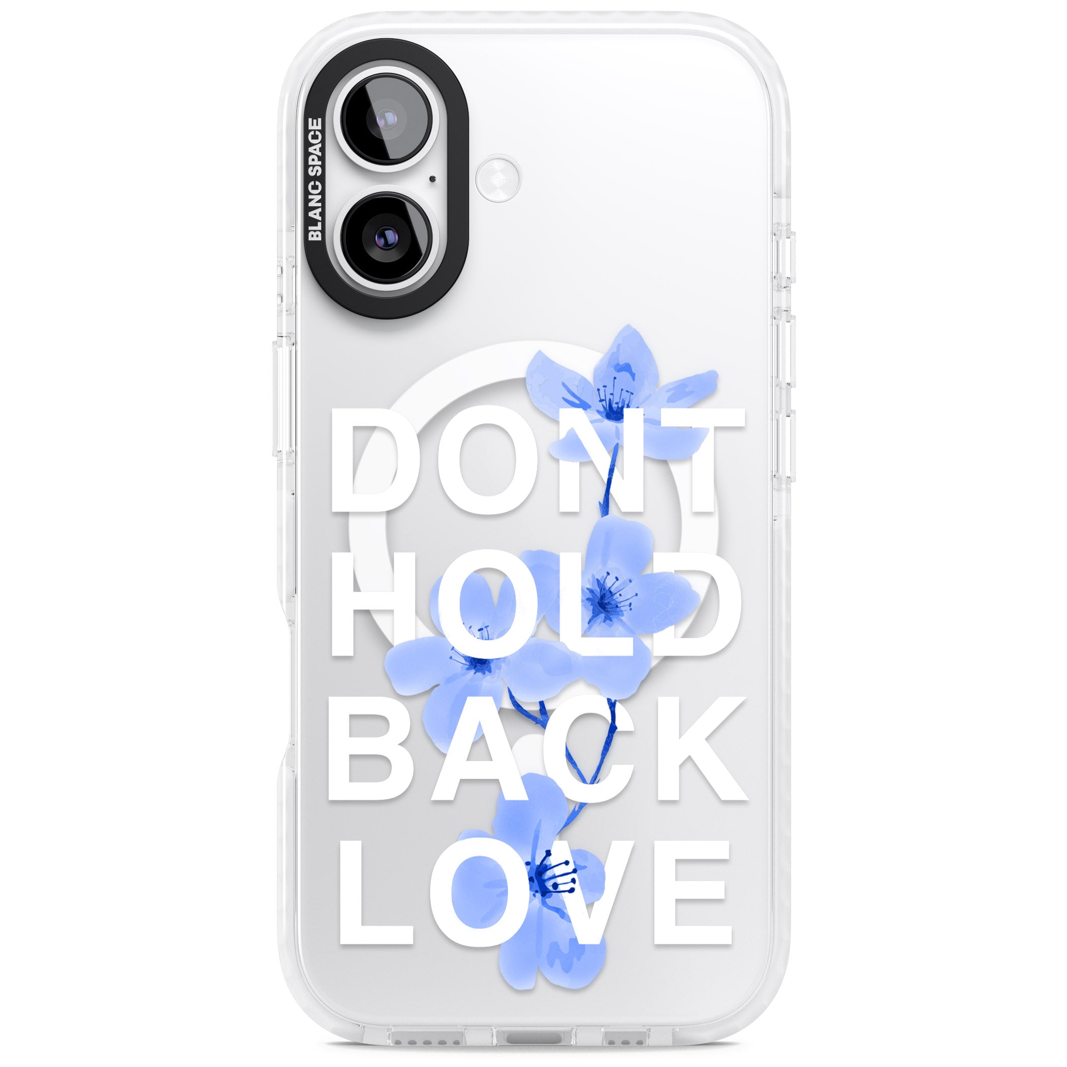 Don'T Hold Back Love Blue & White iPhone 17 Impact Pro Clear Phone Case