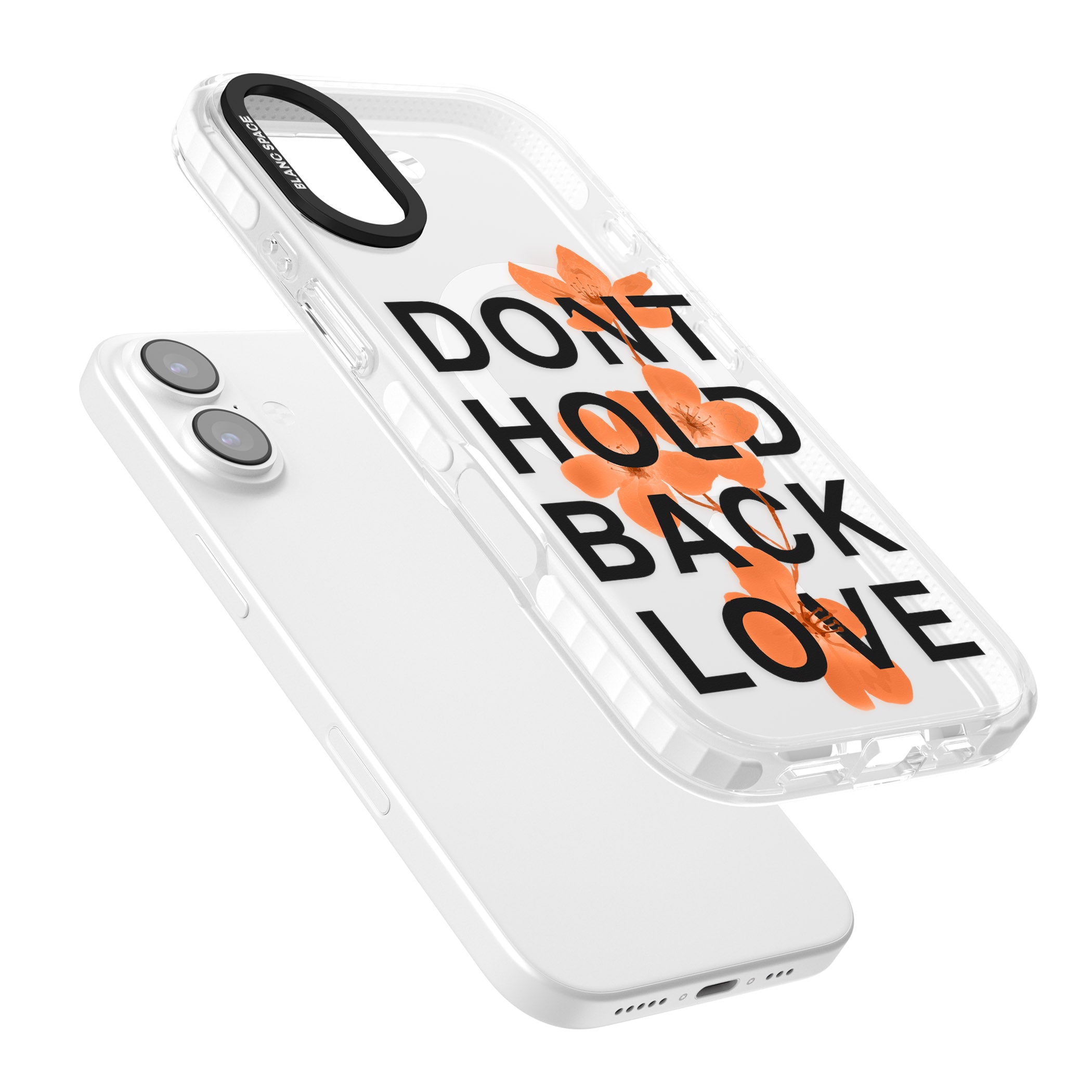 Don'T Hold Back Love Orange & Black iPhone 17 Impact Pro Clear Phone Case Colours