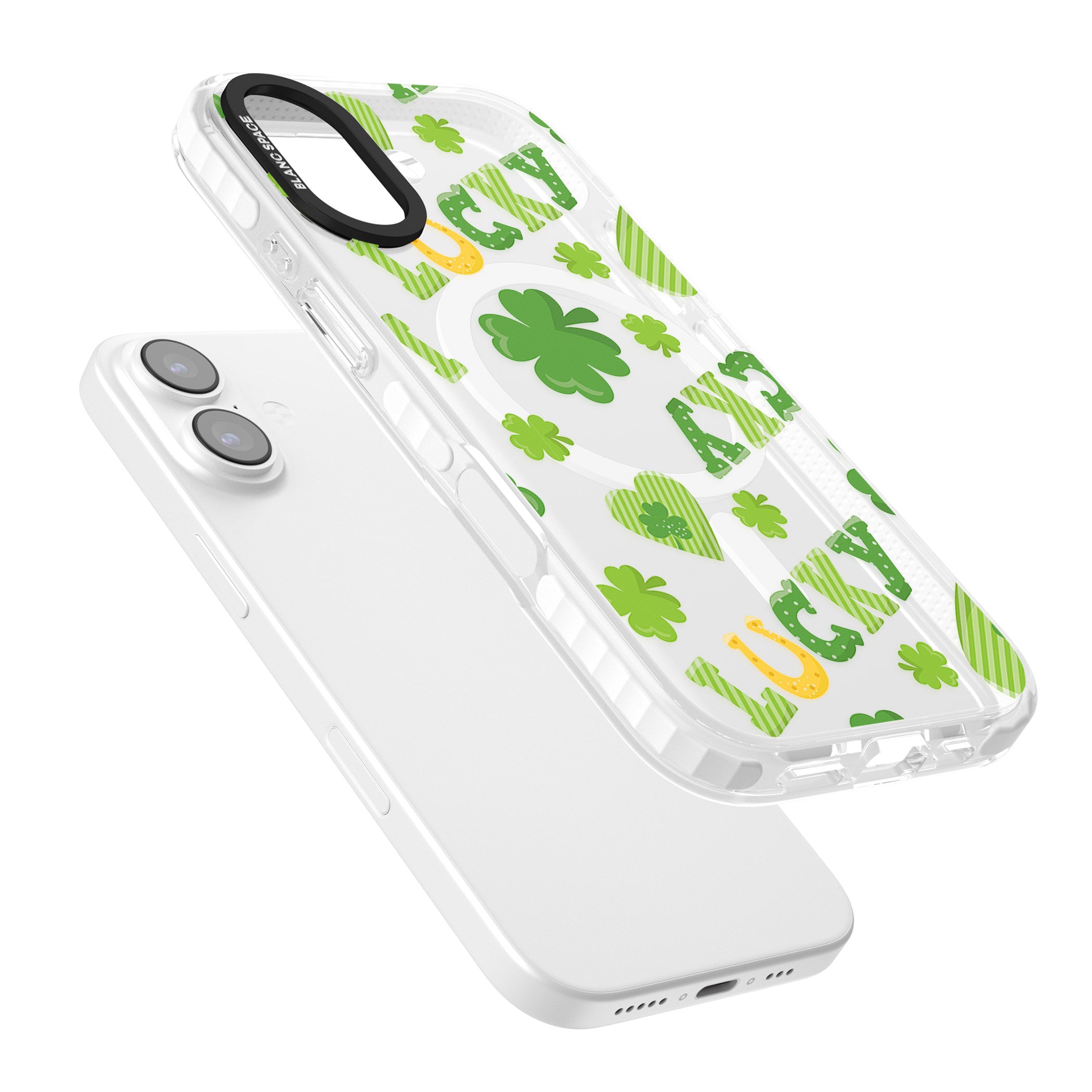 Lucky Irish Clover iPhone 17 Impact Pro Clear Phone Case Colours