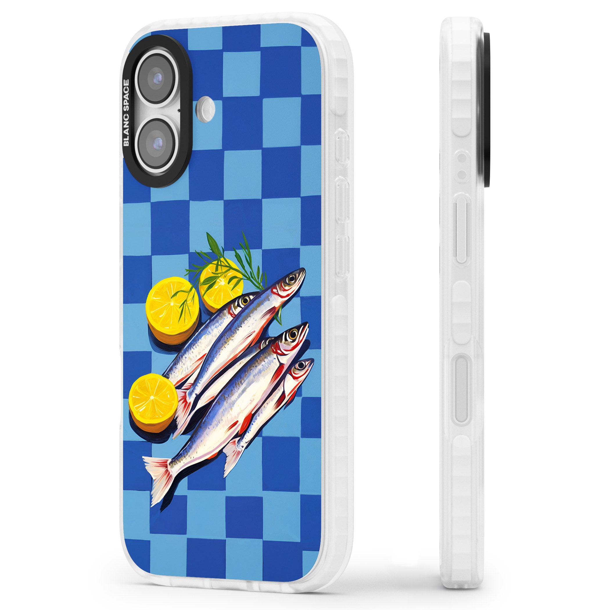 Fish & Lemons iPhone 17 Impact Pro Clear Phone Case Side Profile