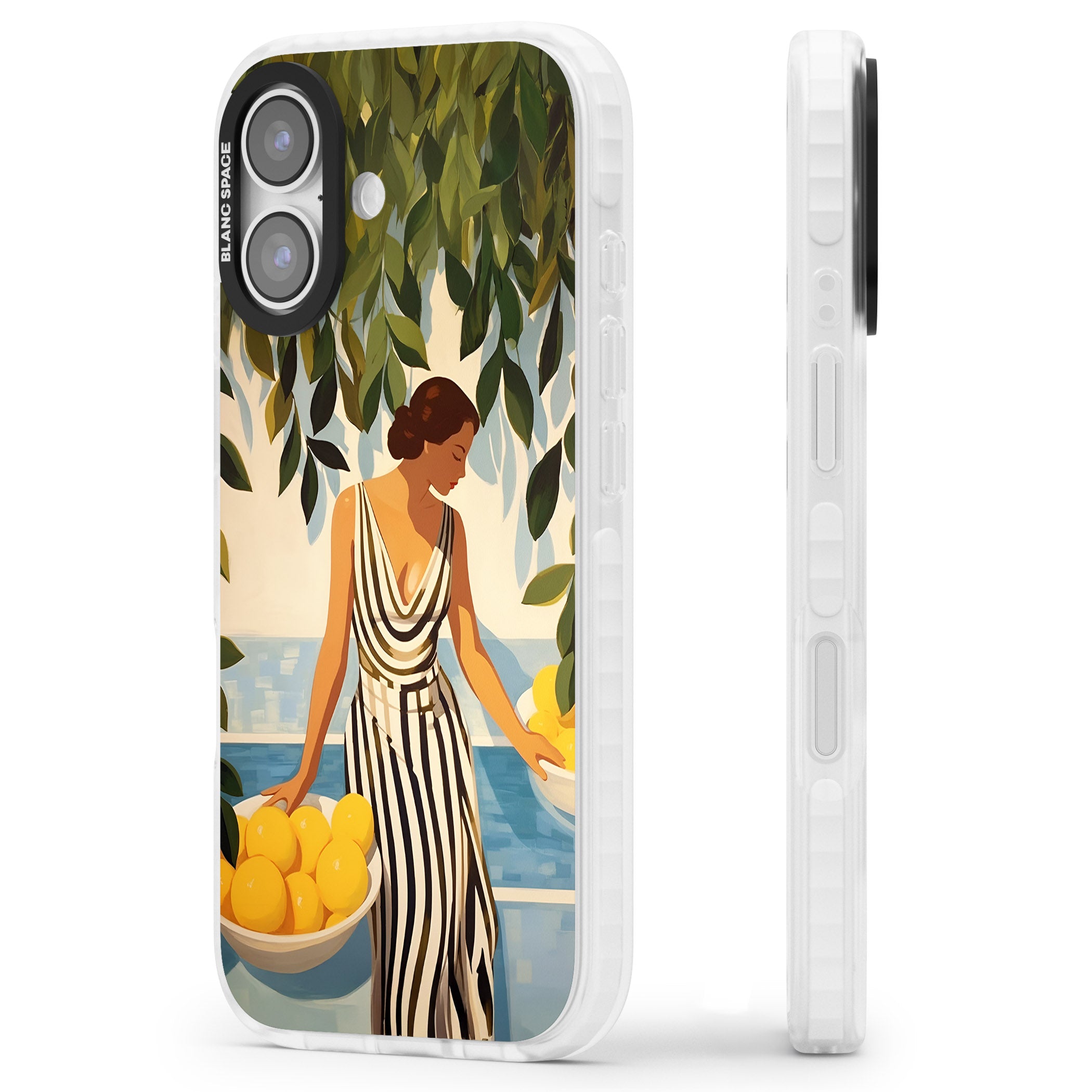 Lemon Picking iPhone 17 Impact Pro Clear Phone Case Side Profile