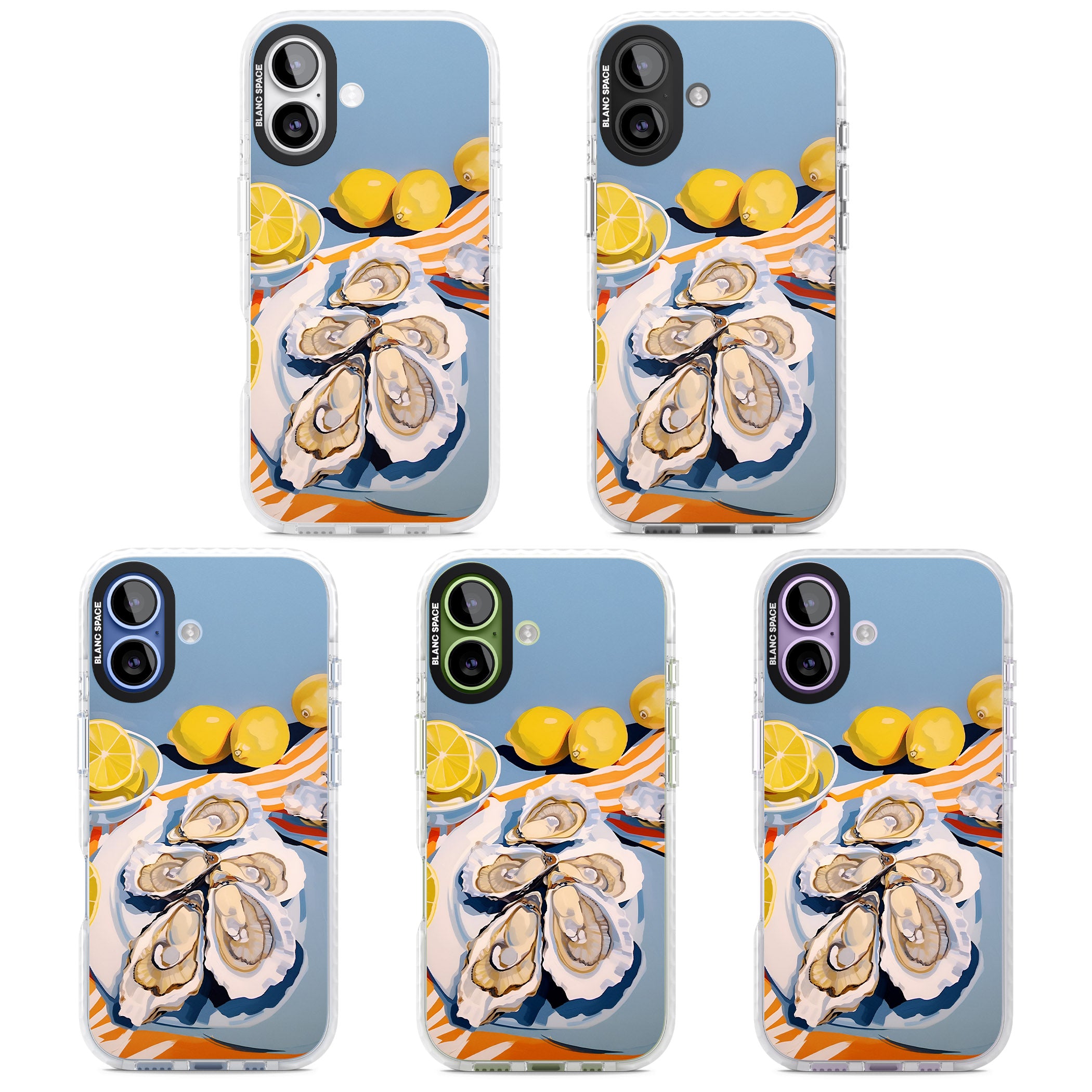 Fresh Oysters & Lemons iPhone 17 Impact Pro Clear Phone Case APT Impact Protection