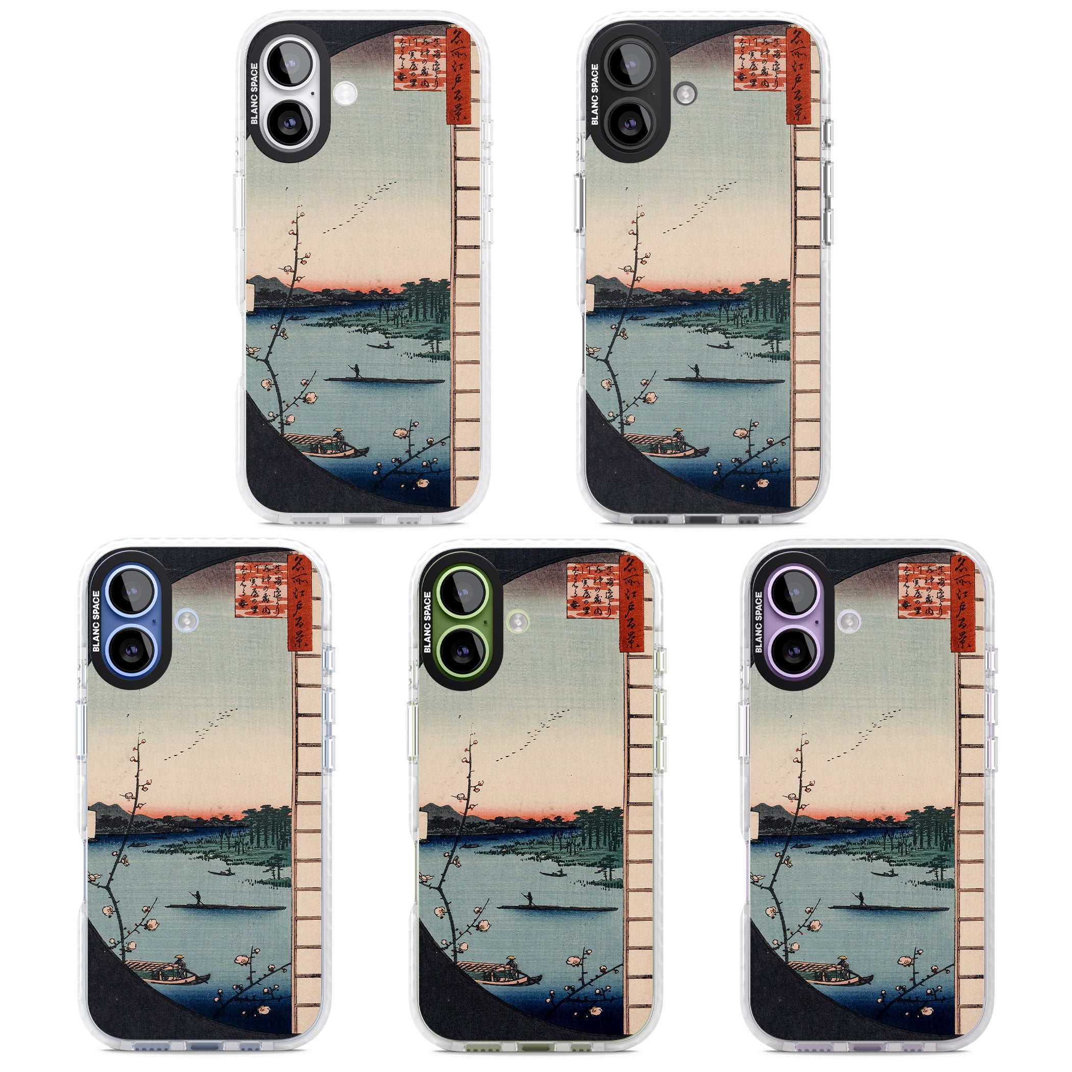 Vintage Japanese Illustrations Lake At Sunset iPhone 17 Impact Pro Clear Phone Case APT Impact Protection