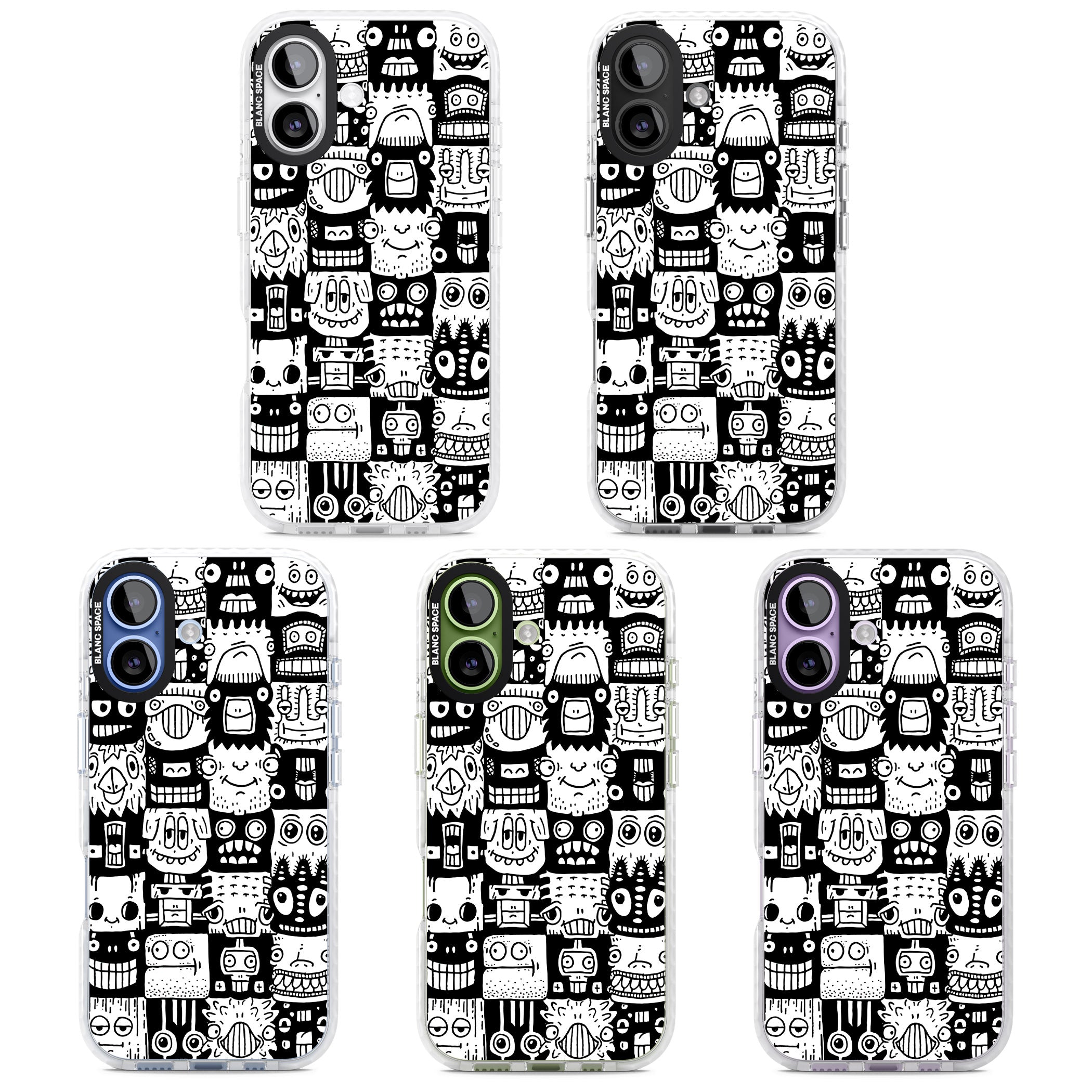 Checkerboard Heads iPhone 17 Impact Pro Clear Phone Case APT Impact Protection