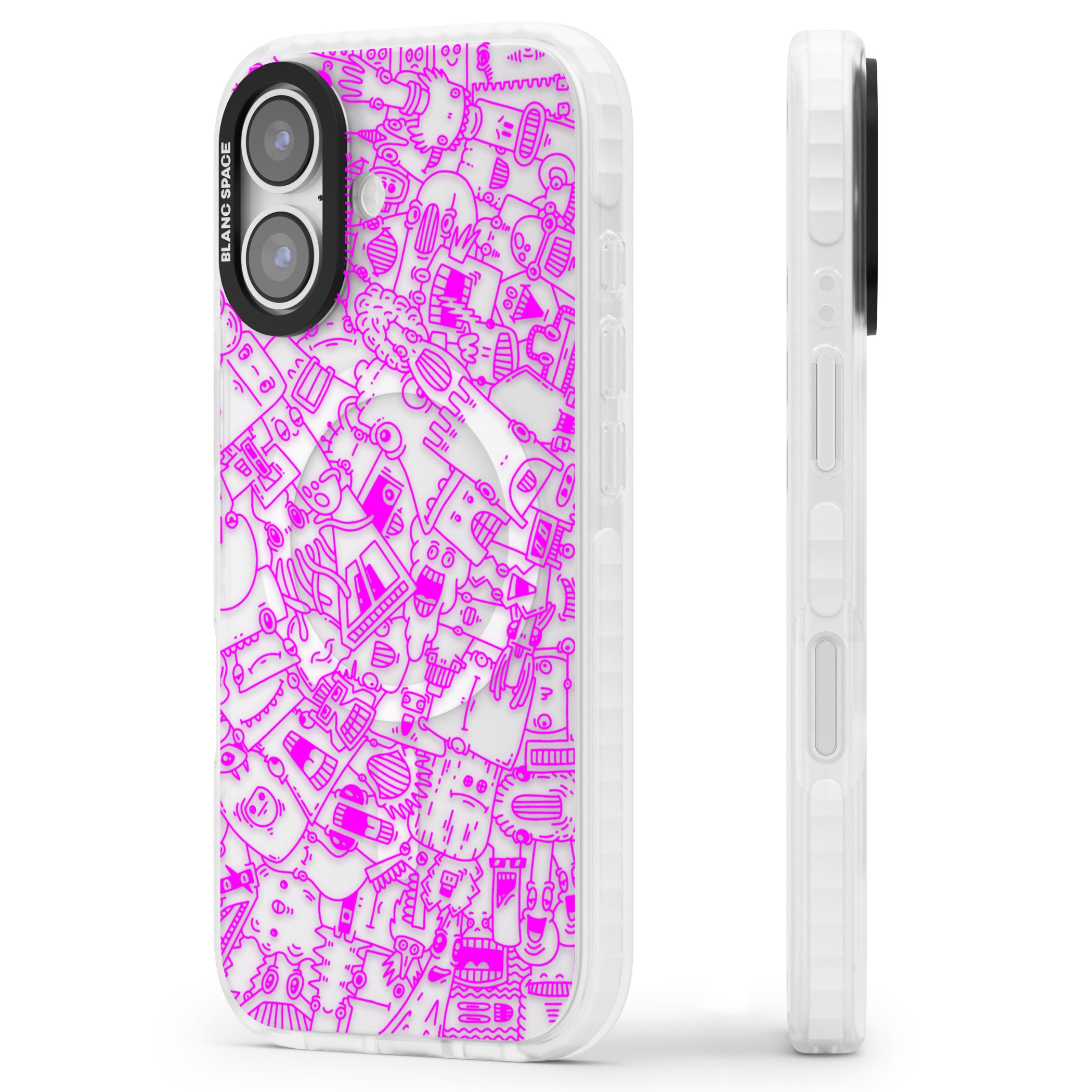 Pink Pals iPhone 17 Impact Pro Clear Phone Case Side Profile