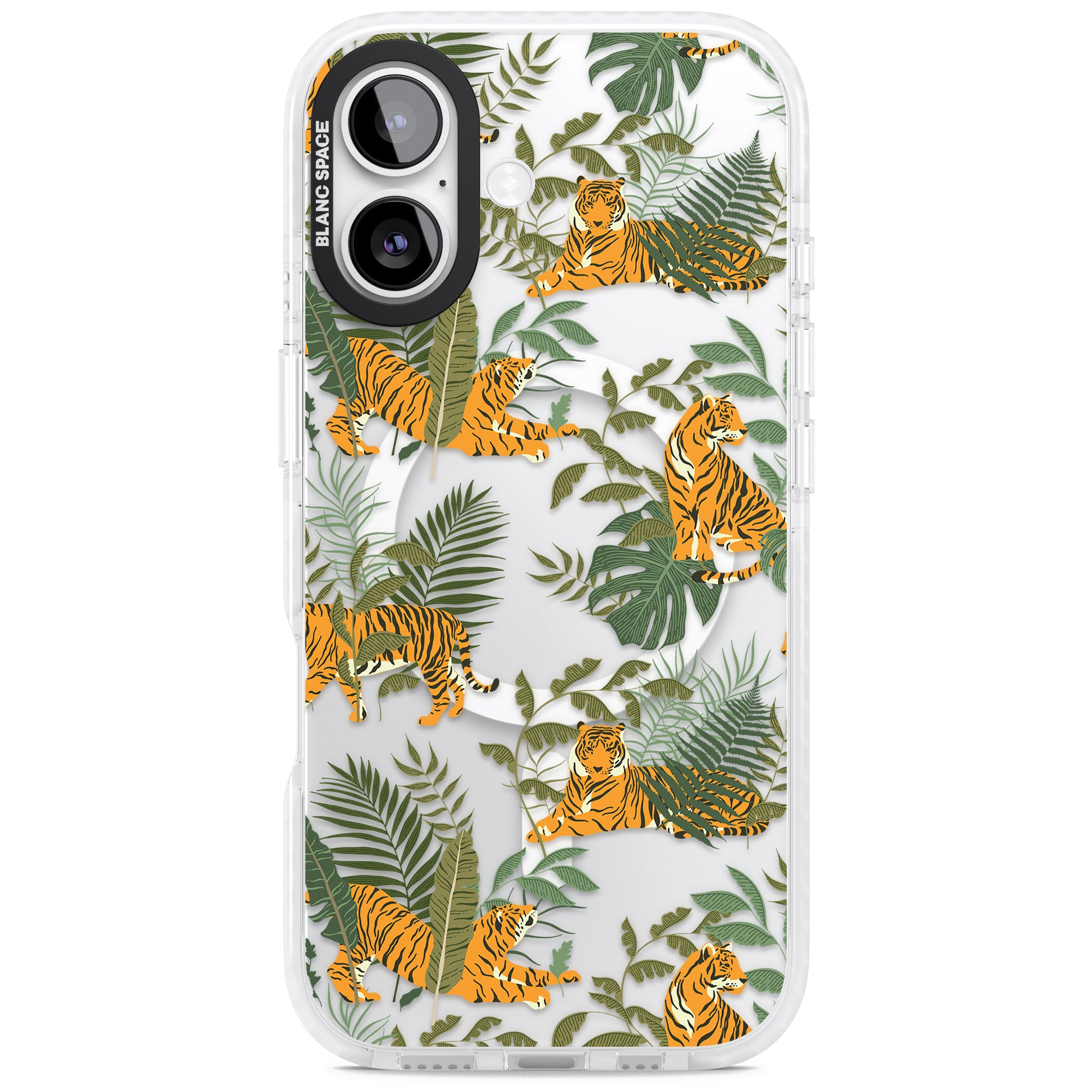 Tiger & Fern Jungle iPhone 17 Impact Pro Clear Phone Case