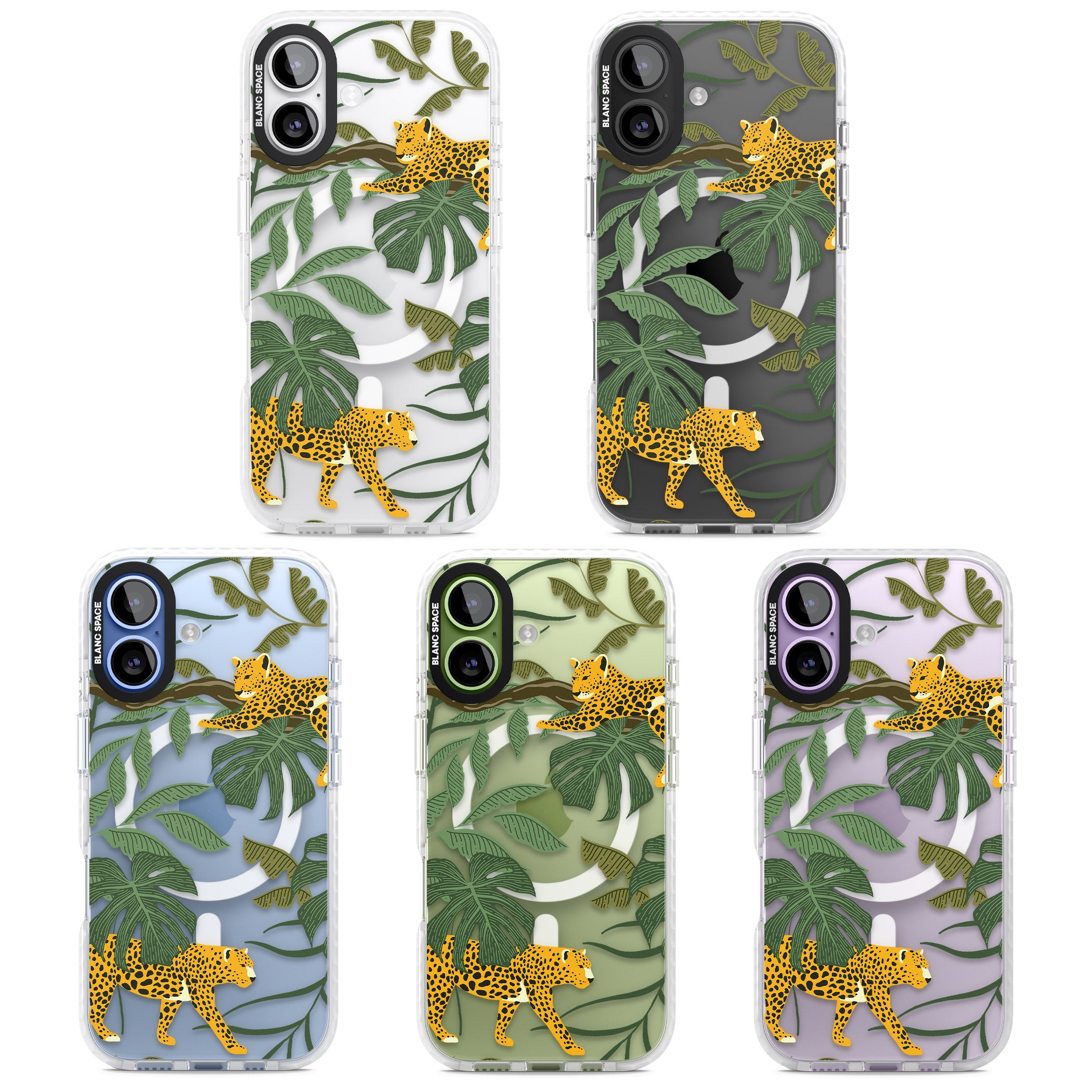 Jungle Cat Pattern iPhone 17 Impact Pro Clear Phone Case APT Impact Protection