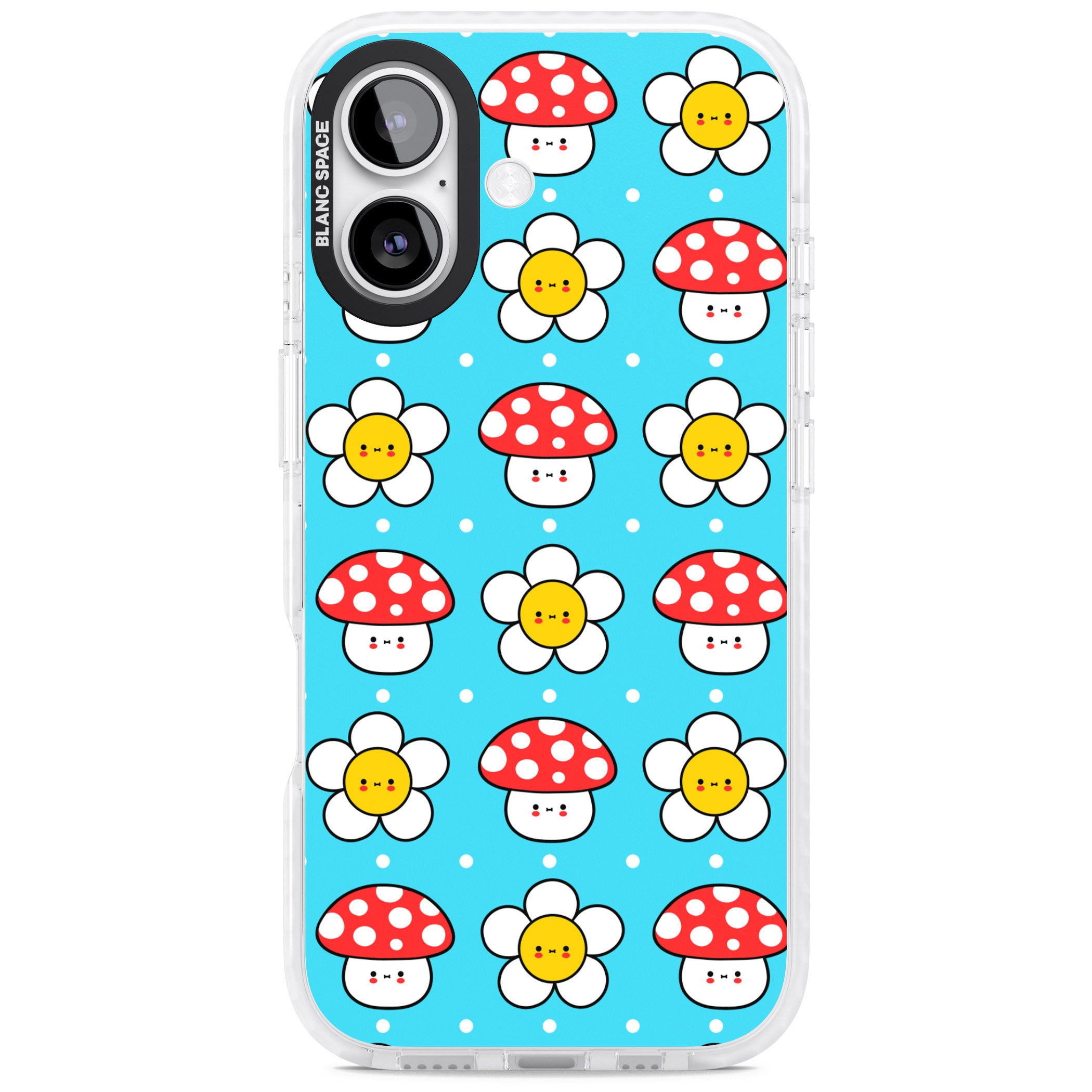 Shroom Bunnies Kawaii Pattern iPhone 17 Impact Pro Clear Phone Case