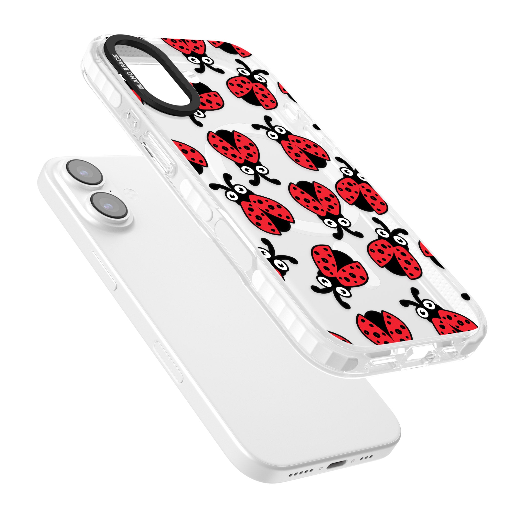 Ladybug Pattern iPhone 17 Impact Pro Clear Phone Case Colours
