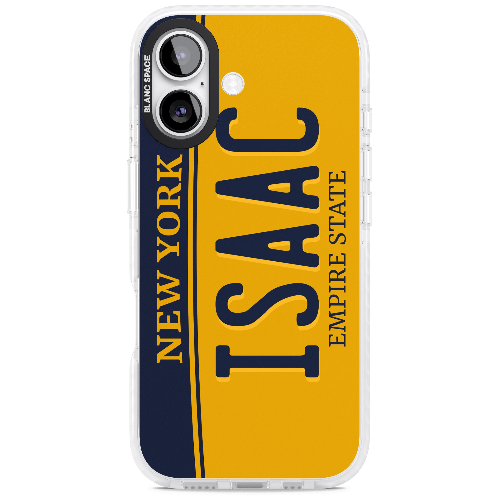 Personalised New York License Plate iPhone 17 Impact Pro Clear Phone Case