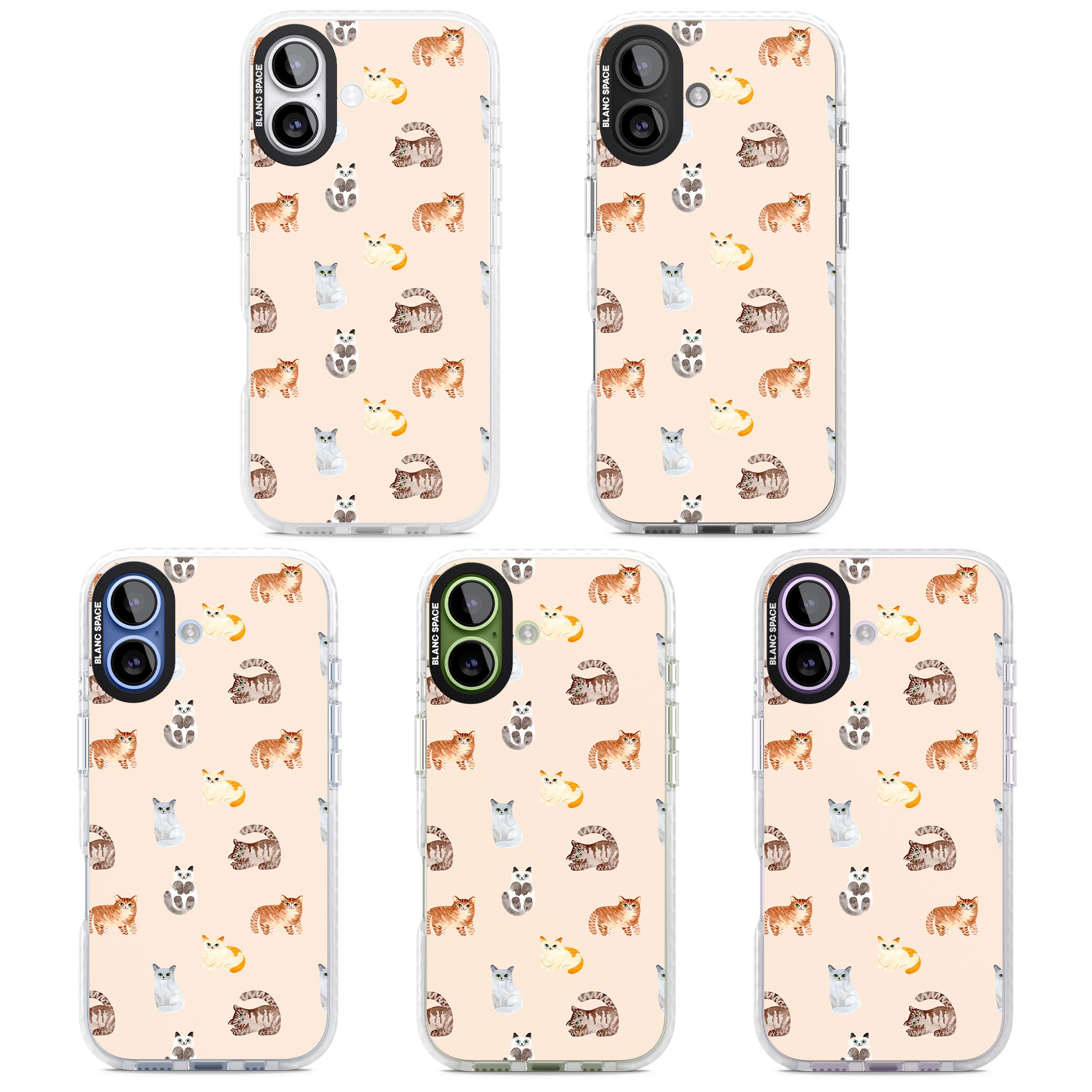 Cute Cat Parade iPhone 17 Impact Pro Clear Phone Case APT Impact Protection