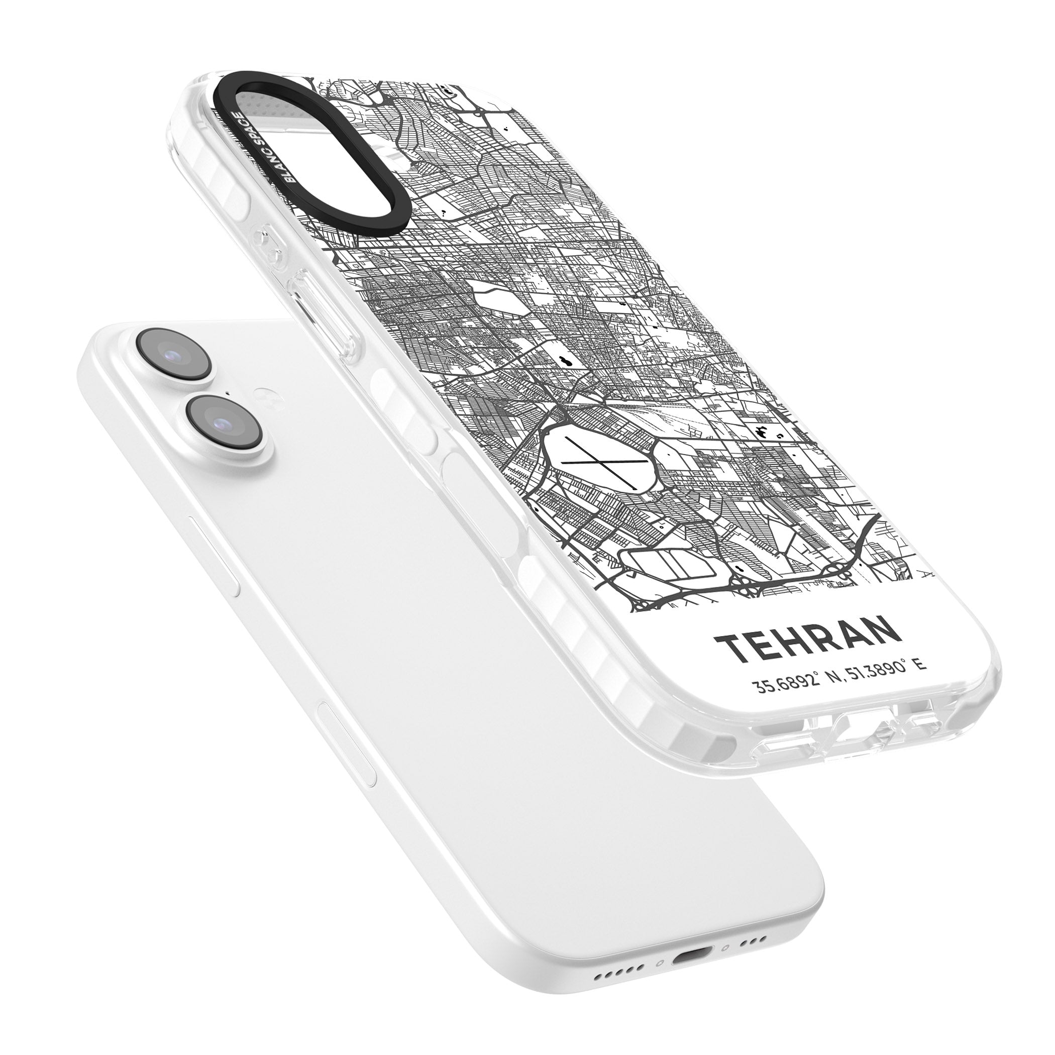 Tehran Map iPhone 17 Impact Pro Clear Phone Case Colours