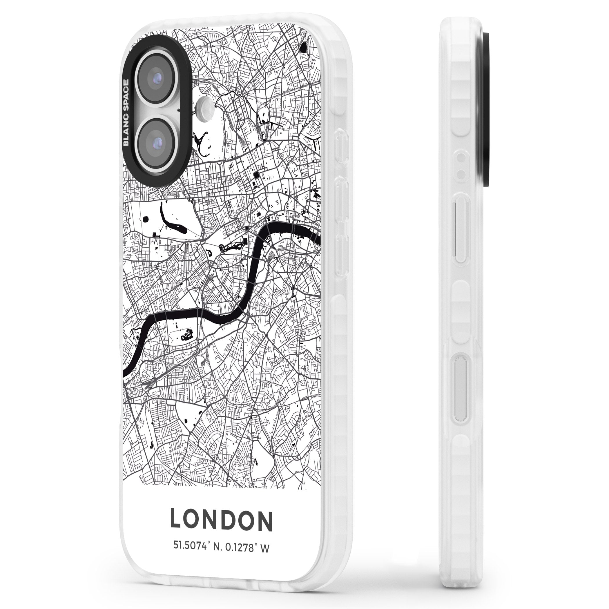 London Map iPhone 17 Impact Pro Clear Phone Case Side Profile