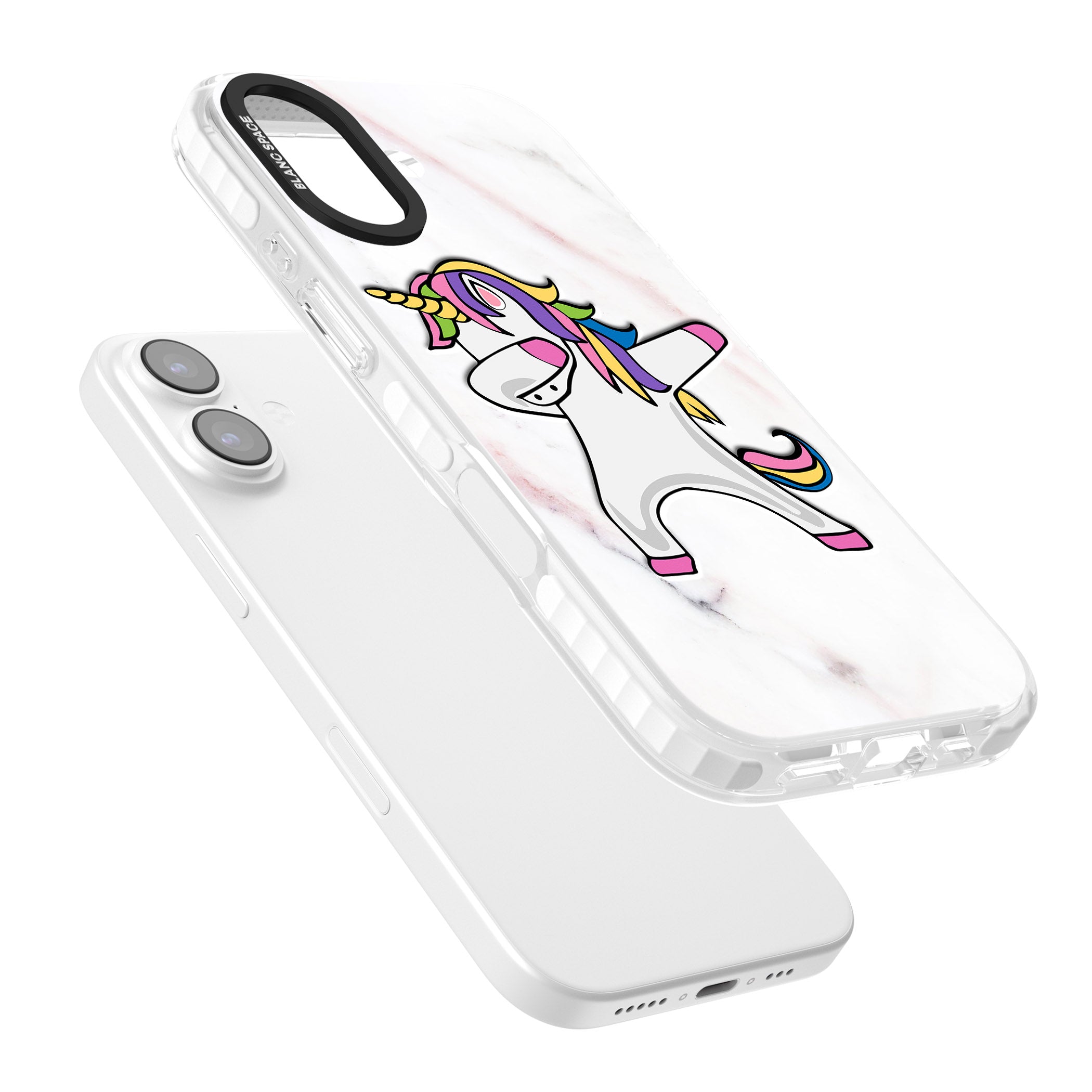 Designer Marble Unicorn Dab iPhone 17 Impact Pro Clear Phone Case Colours