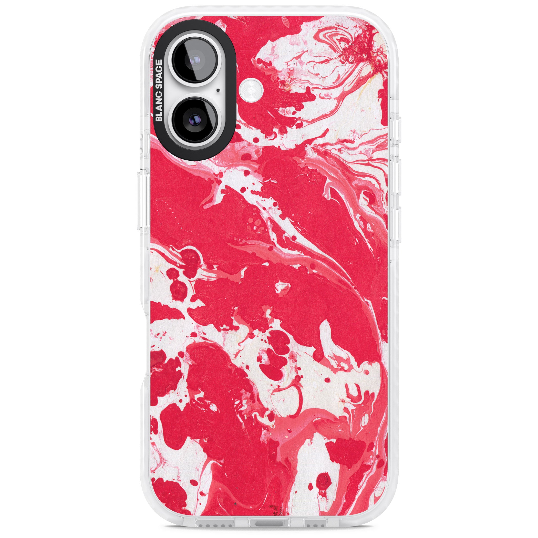 Red & White Marbled iPhone 17 Impact Pro Clear Phone Case