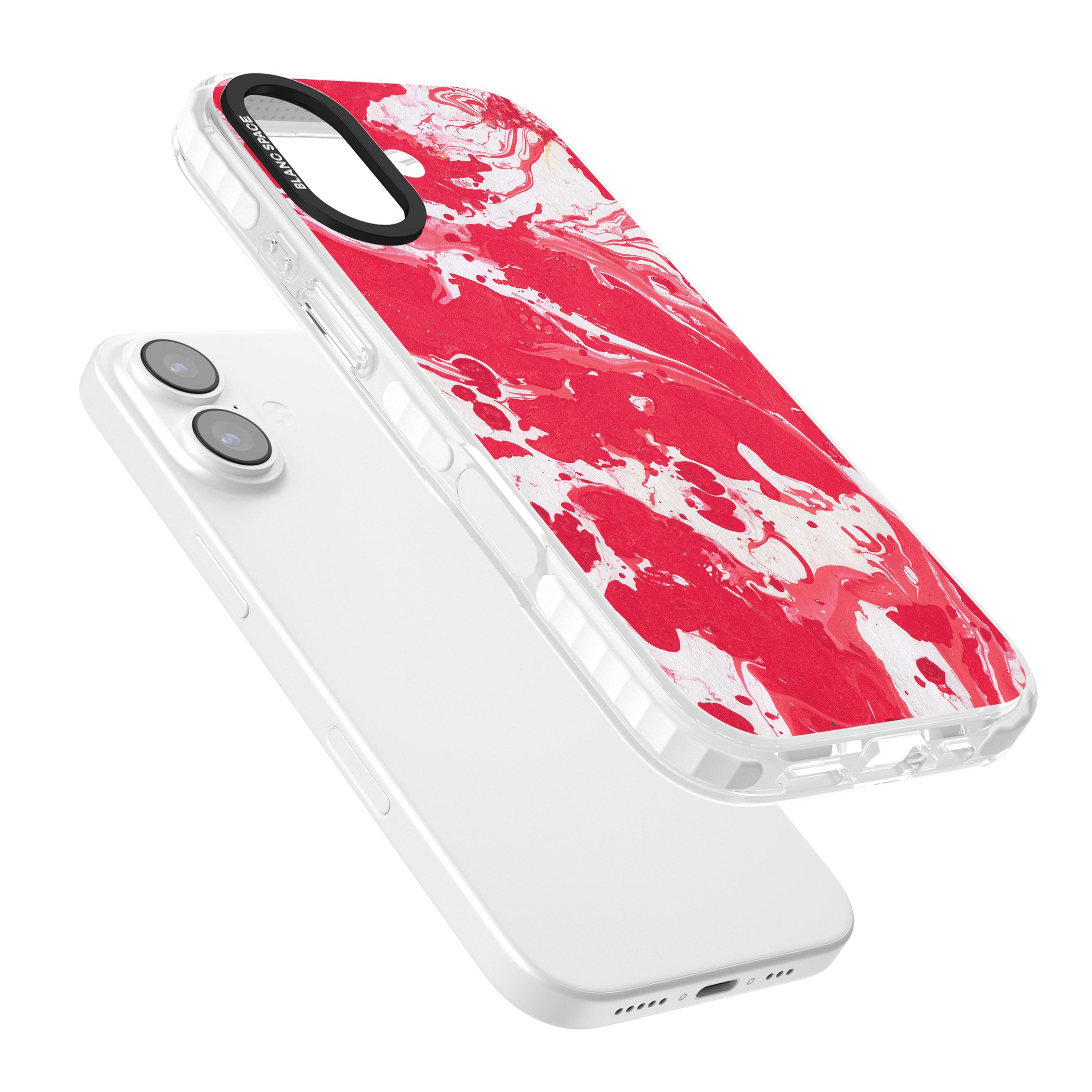 Red & White Marbled iPhone 17 Impact Pro Clear Phone Case Colours